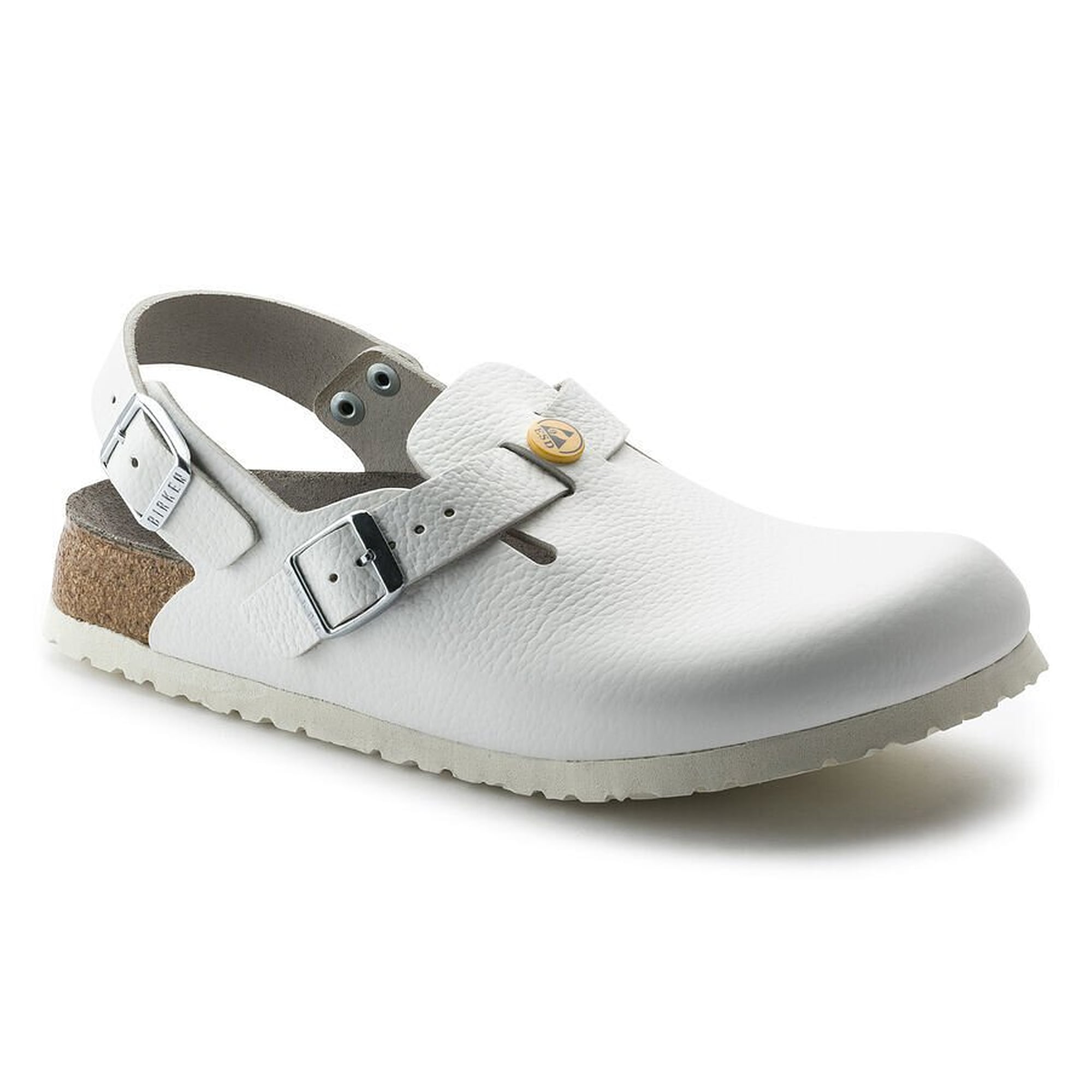 ESD-Clog TOKIO Naturleder weiß, Weite normal, Kork-Latex-Fußbett - Birkenstock 61410