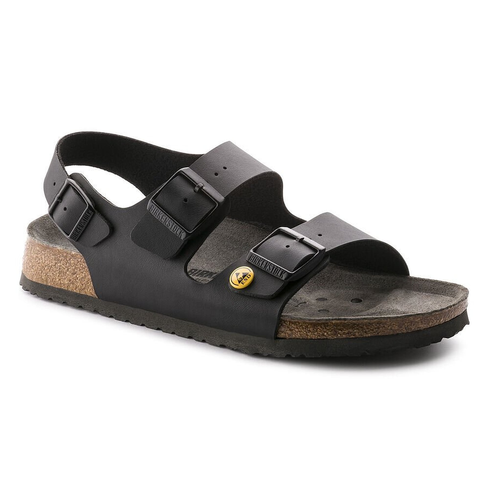 ESD-Sandale MILANO Glattleder mit Fersenriemen, schwarz, Weite schmal - Birkenstock 634798