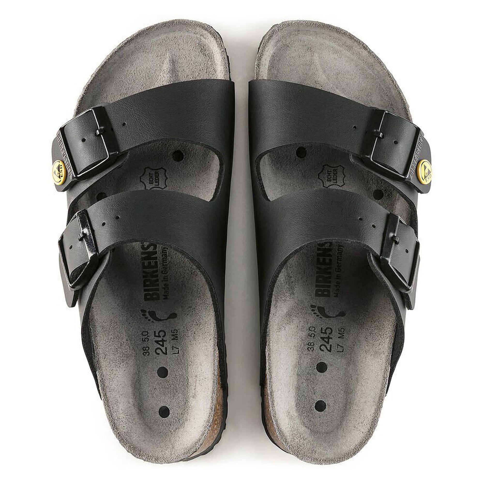 ESD-Sandale ARIZONA Birko-Flor, schwarz, Weite normal, Kork-Latex-Fußbett - Birkenstock 89420