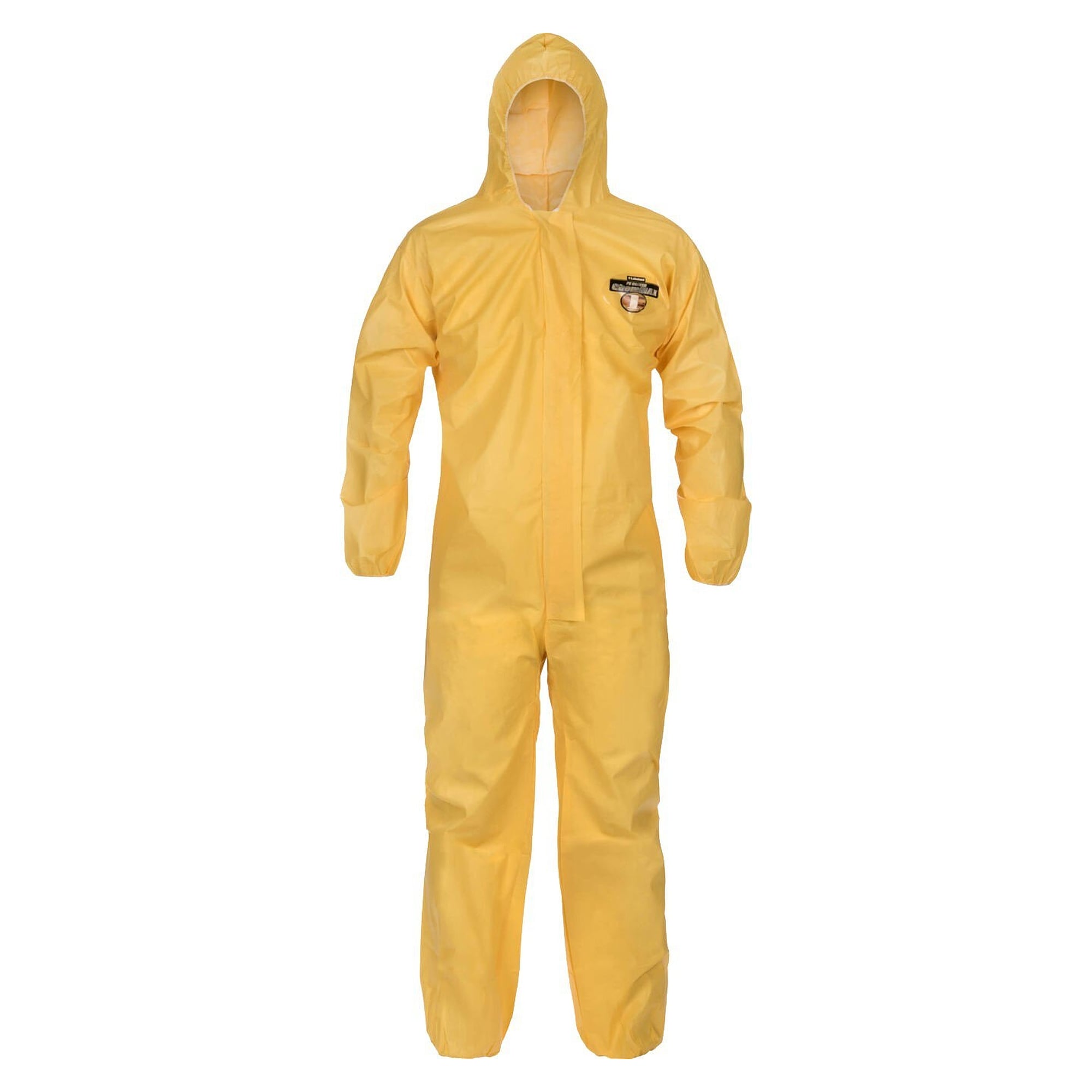 Combinaison chimique ChemMax 1 enduite de polymère, capuche et genouillères, jaune - DS Safety Wear CM1