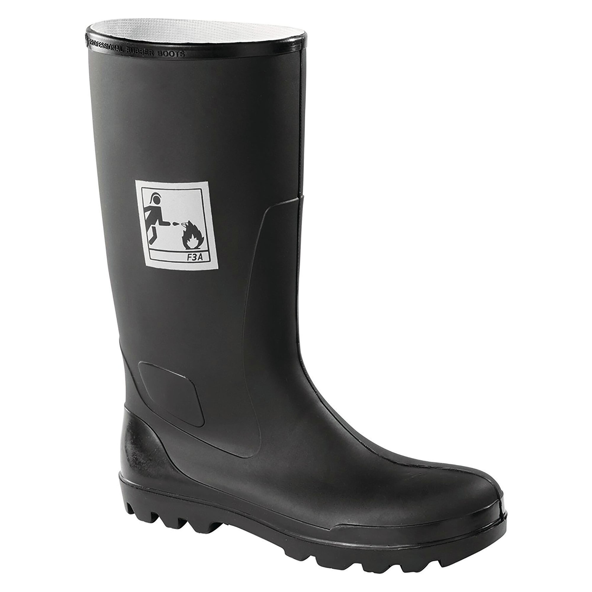 Feuerwehrstiefel aus NBR, feuerfest, 37 cm Schaft, Schutzkappe, schwarz - DS Safety Wear FW-ST