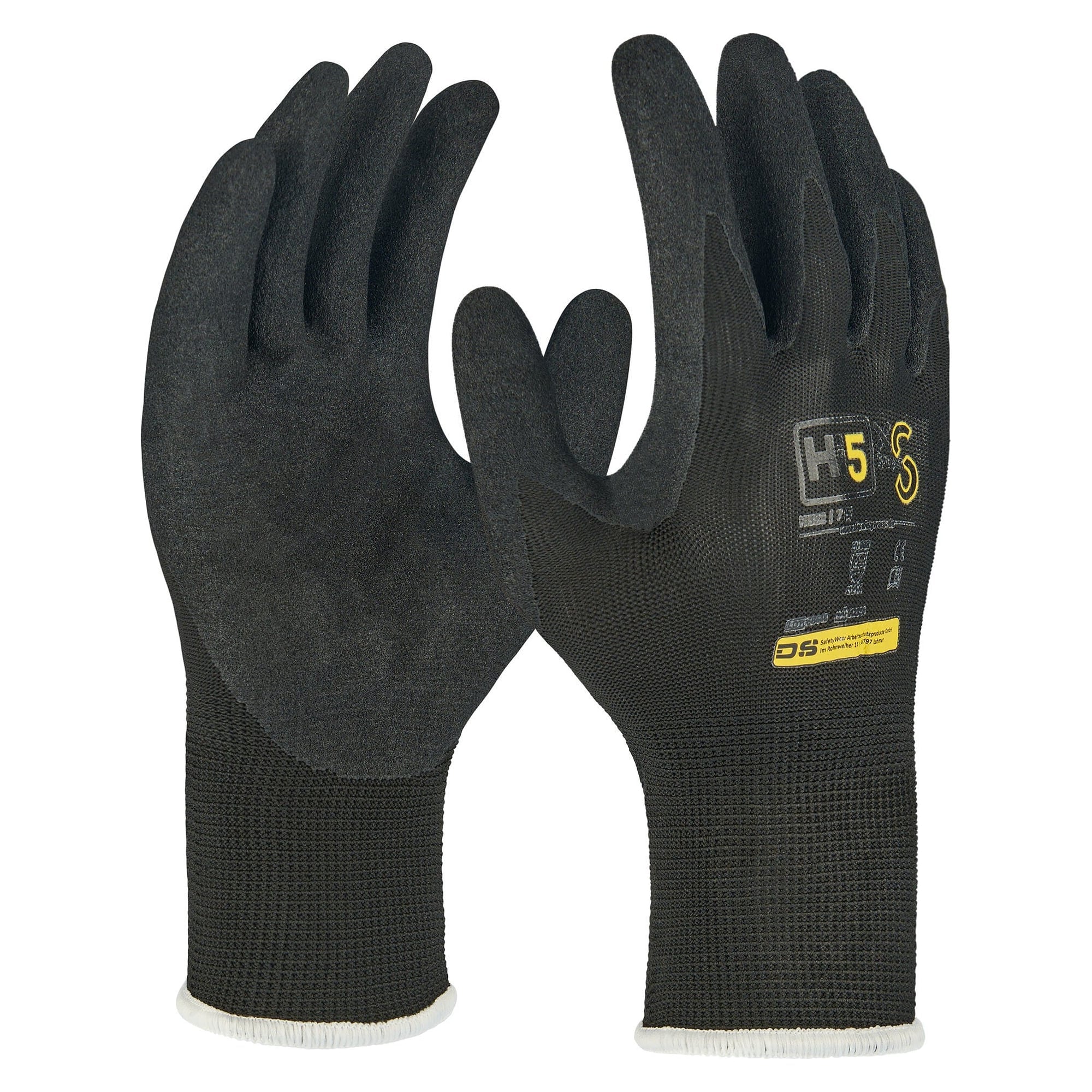 Arbeitshandschuh Hi5 X Super S mit rauer Nitrilbeschichtung, EN 388 4121X, schwarz - DS Safety Wear HI522
