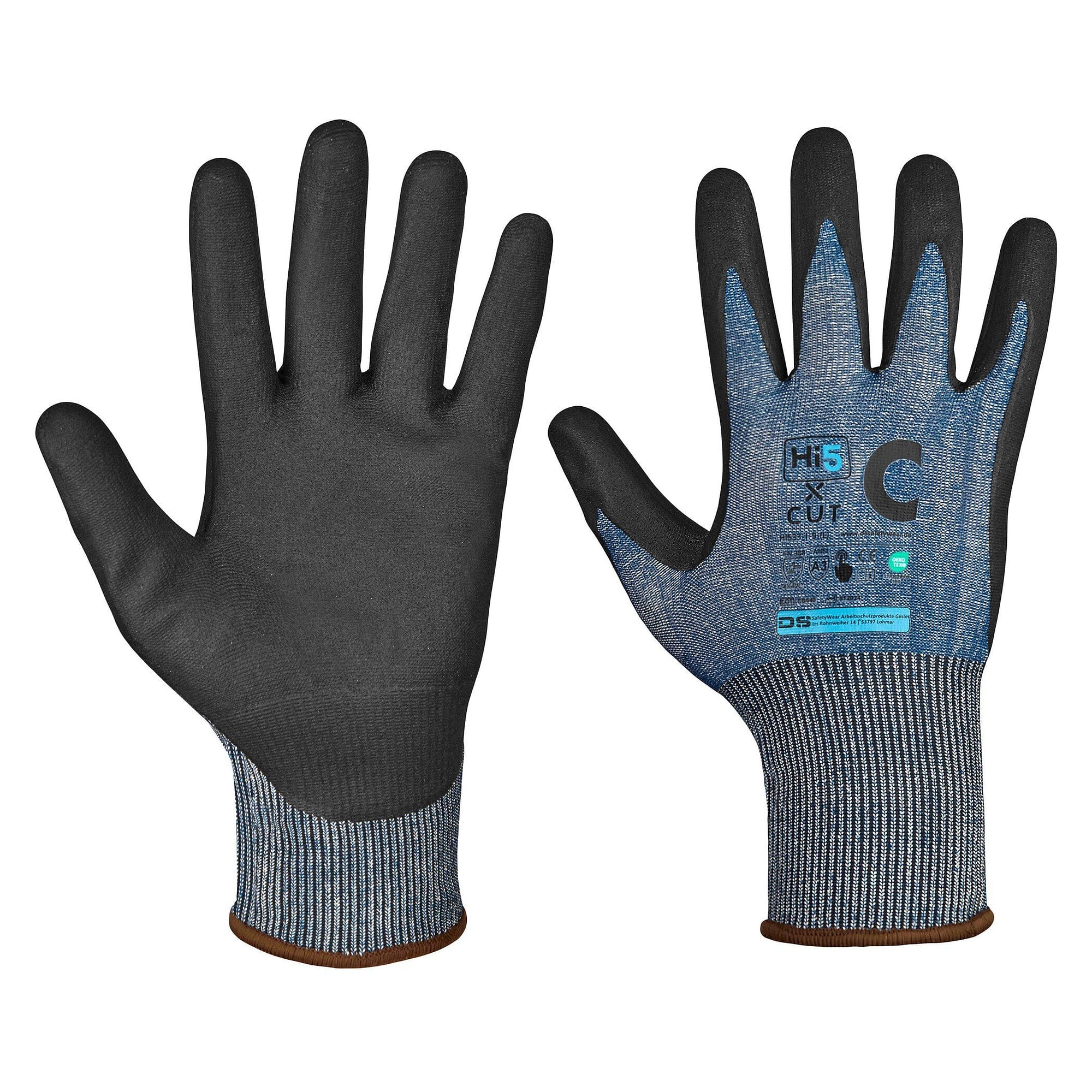 Schnittschutzhandschuh Hi5 X Cut 4X43C mit Nitrilbeschichtung, blau - DS Safety Wear HI533