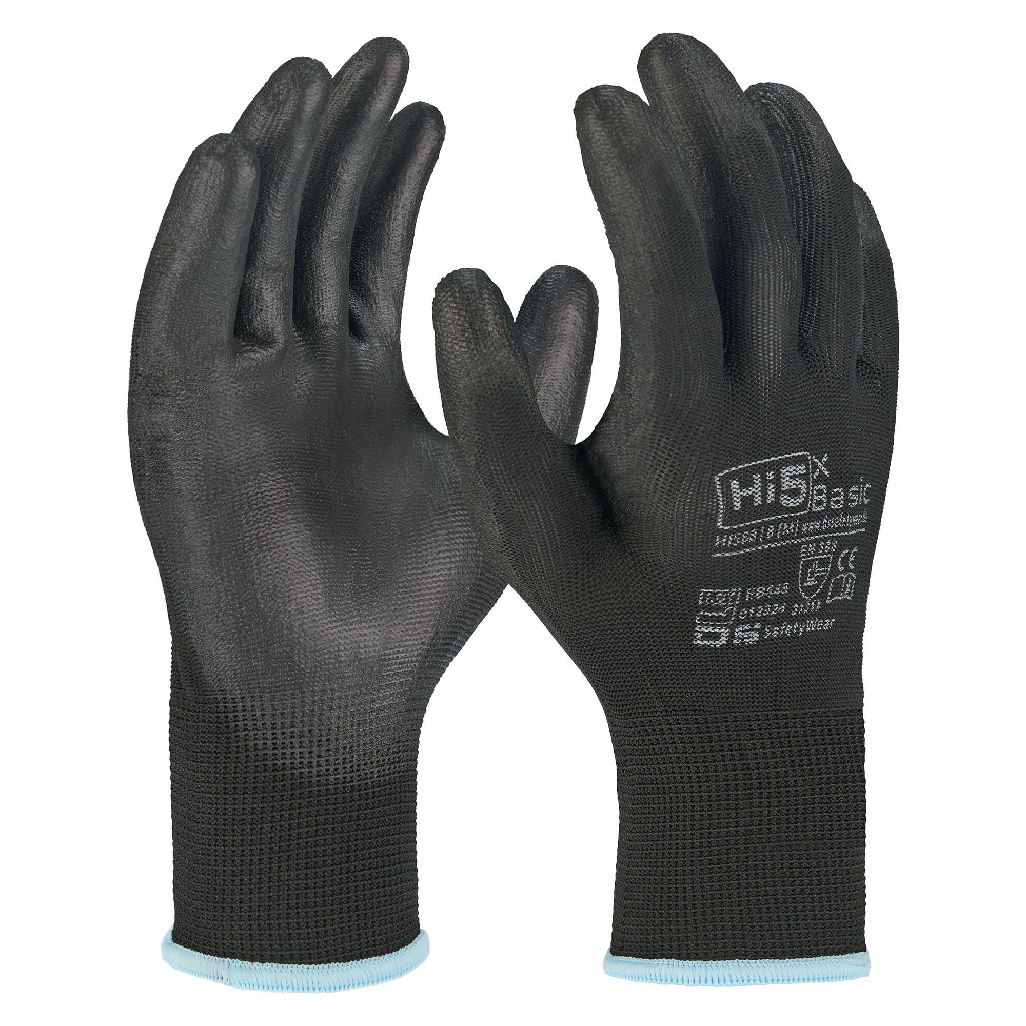 Arbeitshandschuh Hi5 X Basic, glatte Vollbeschichtung, Interlock-Futter, EN 388 3131X, schwarz - DS Safety Wear HI588