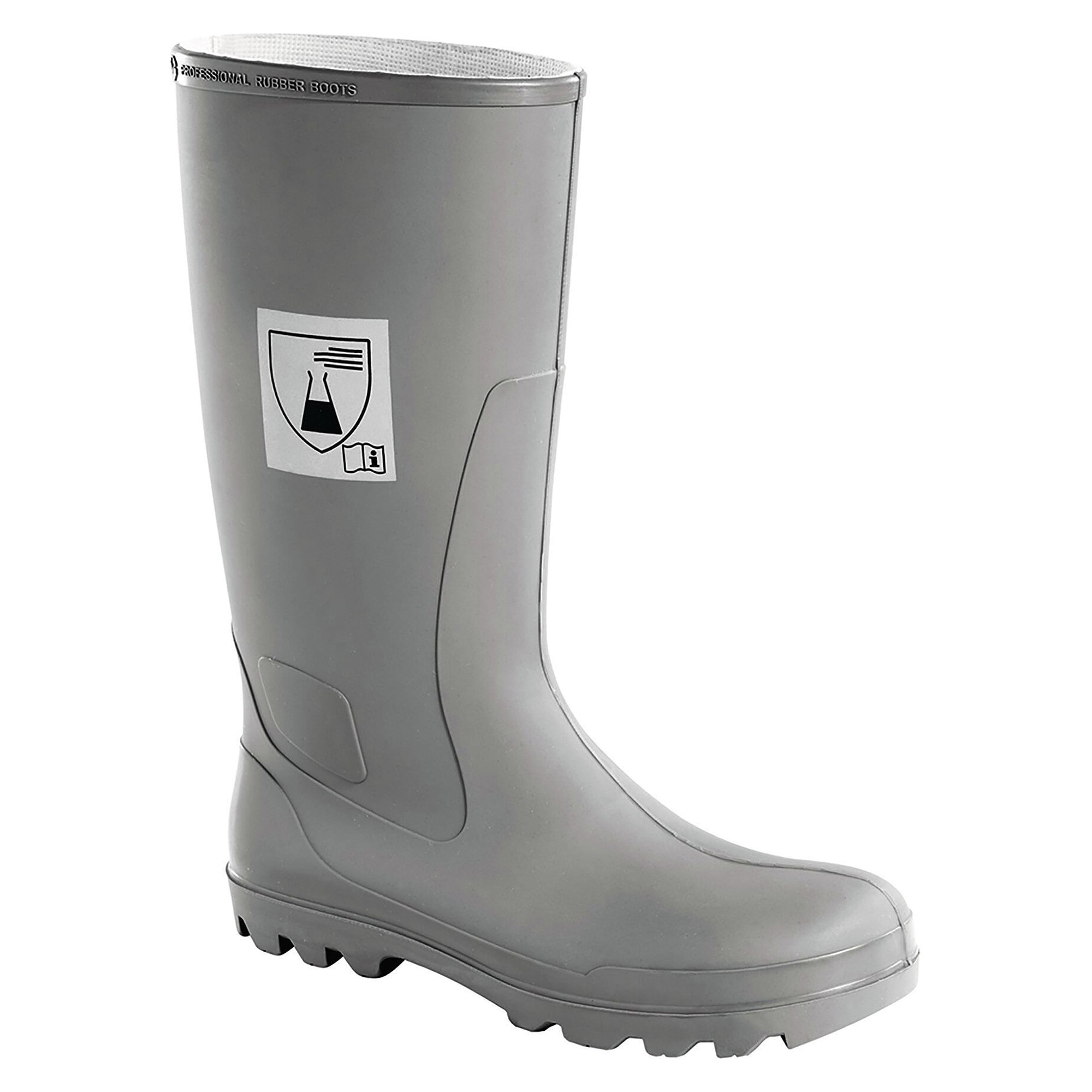 Bottes de protection chimique en Hypalon, tige 37 cm, embout, gris clair - DS Safety Wear HYP-ST