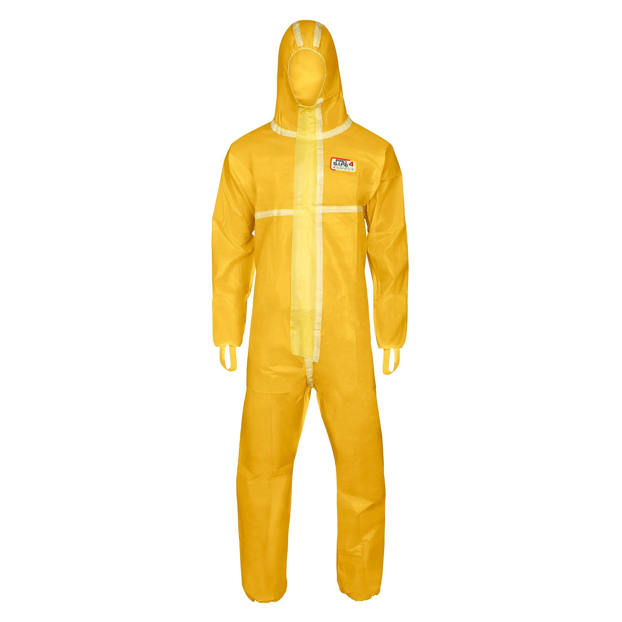 ProSafe 4 Chemikalienschutzoverall Typ 4B/5B/6B mit abgeklebten Nähten und Kapuze, gelb - DS Safety Wear PS4