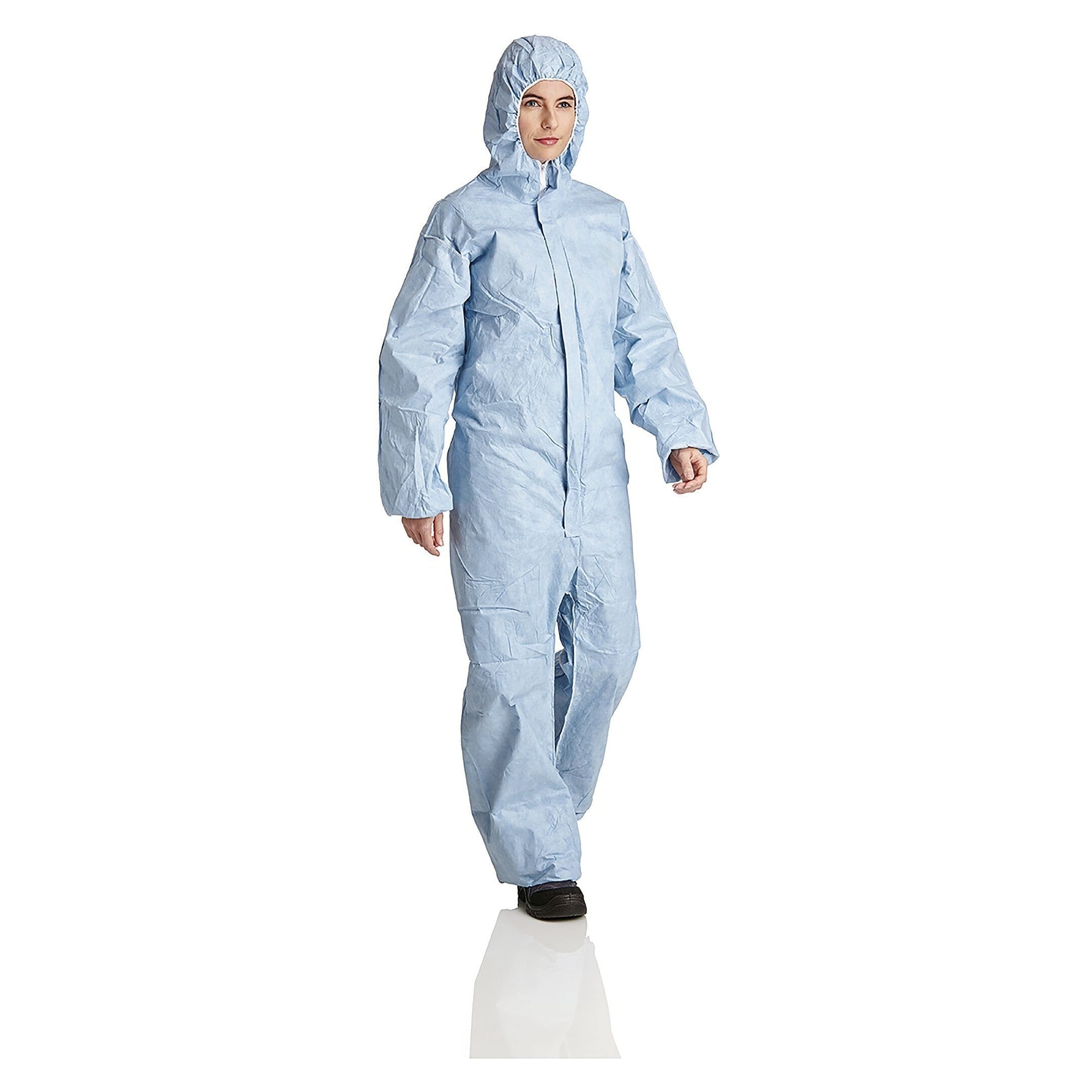 Pyrolon XT protective coverall in cellulose/polyester, flame retardant, hooded, blue-grey - DS Safety Wear PYROXT