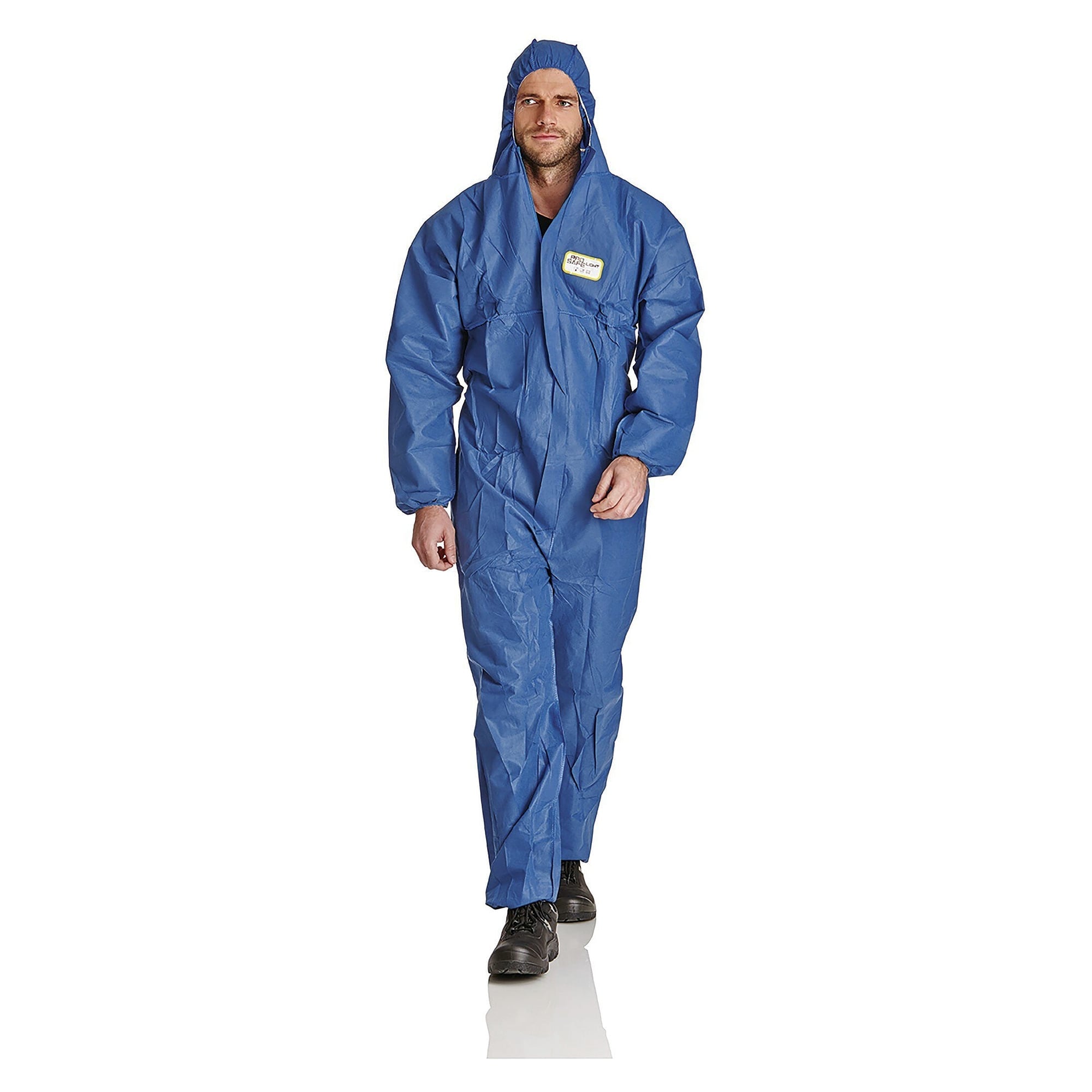 Einweg-Schutzoverall ProSafe LIGHT aus 3-lagigem SMS mit Kapuze, blau - DS Safety Wear SMSB