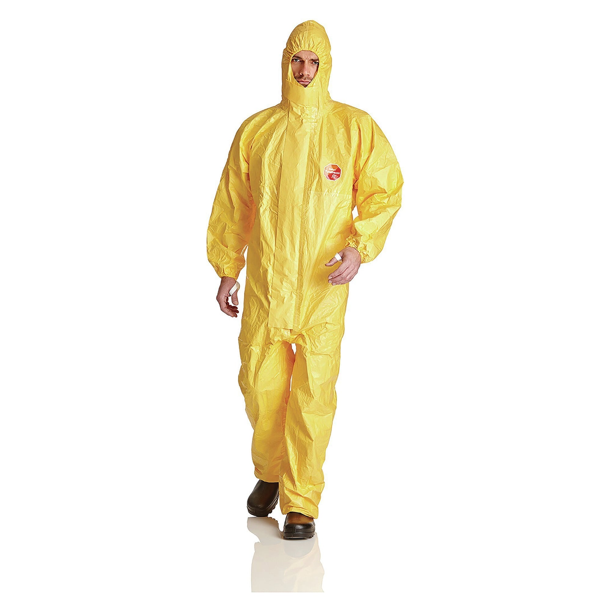 Combinaison de protection chimique Tychem C, étanche jusqu'à 2 bar, capuche, jaune - DS Safety Wear TYC