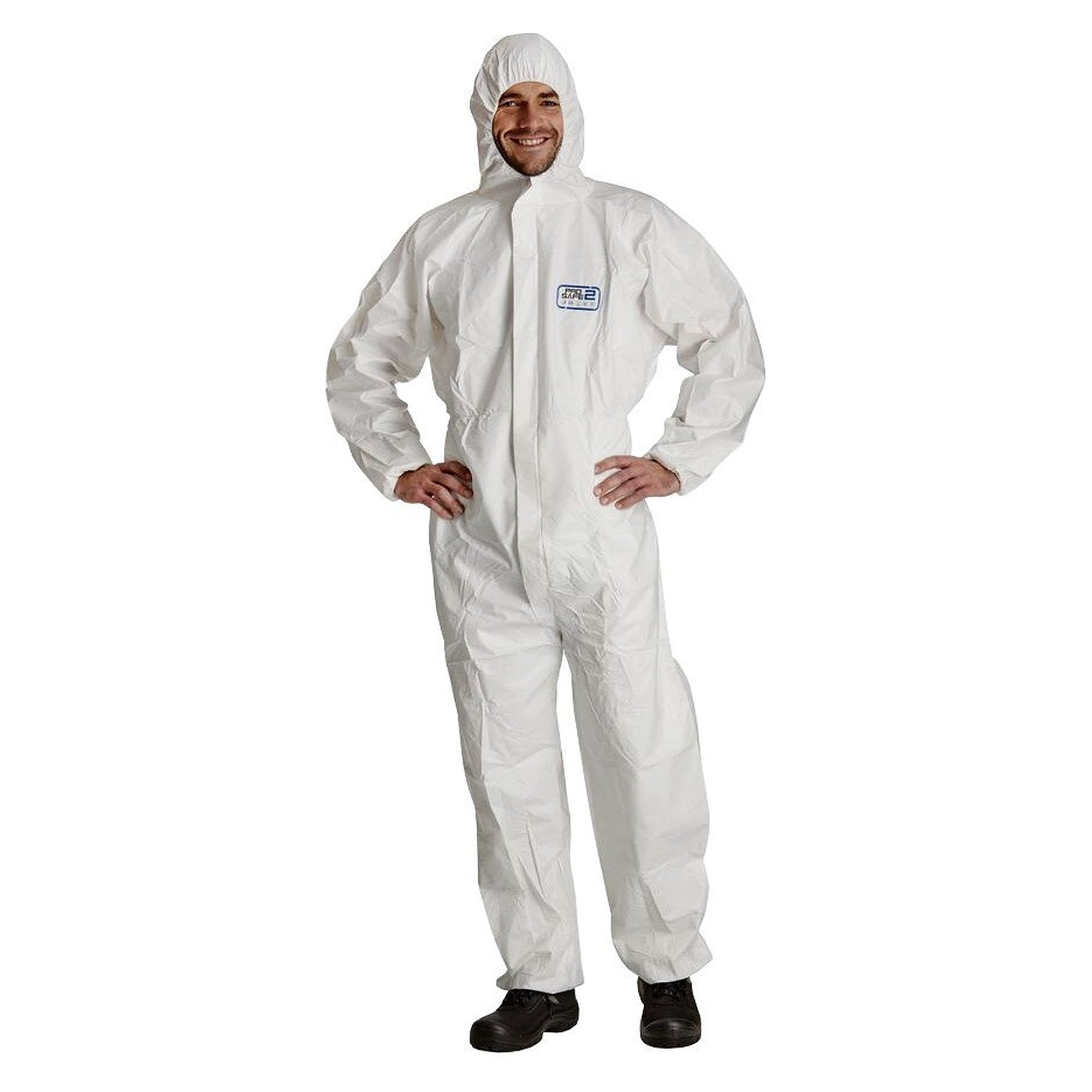 Combinaison jetable ProSafe 2 à capuche, type 5/6, antistatique, salle blanche ISO 7, blanche - DS Safety Wear PS2