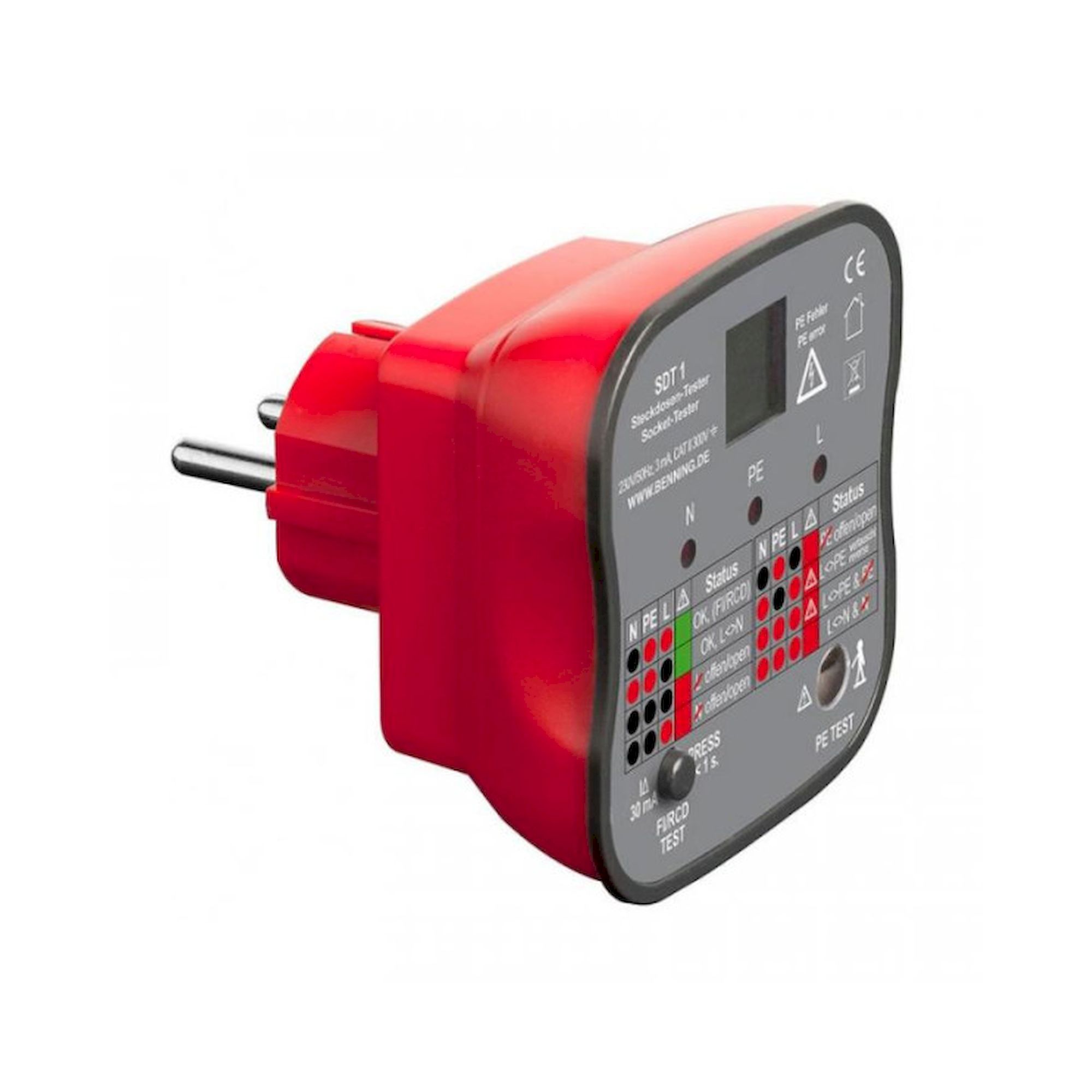 Steckdosentester mit Fingerkontakt