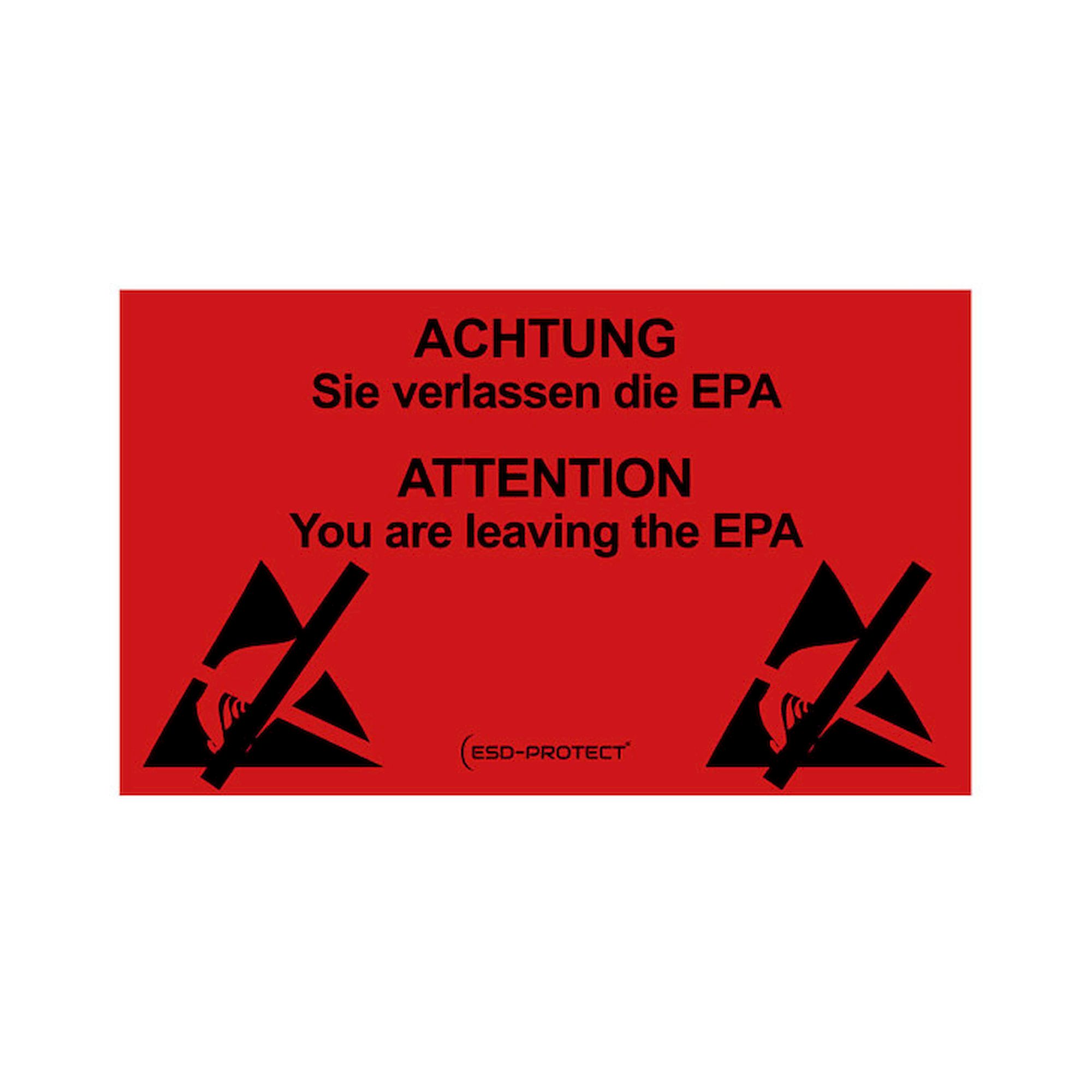 EPA-Ausgangsschild, DE-EN, Hartplastik, 500x300 mm