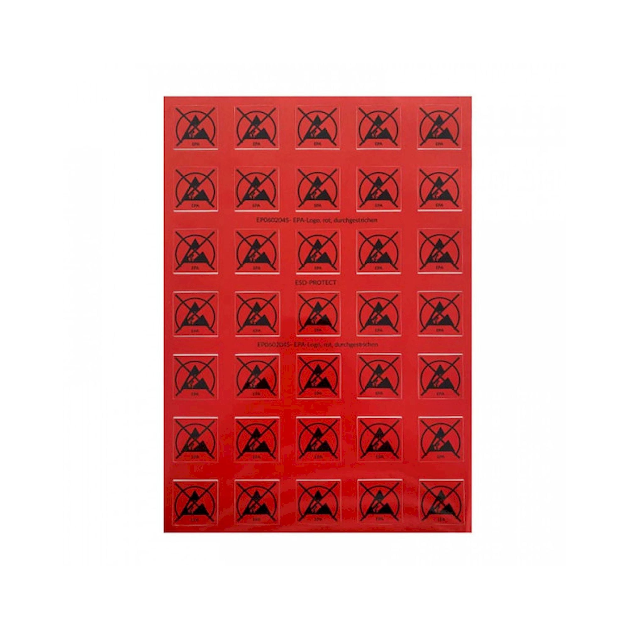EPA Logo rot, durchgestrichen, DIN A4 Bogen