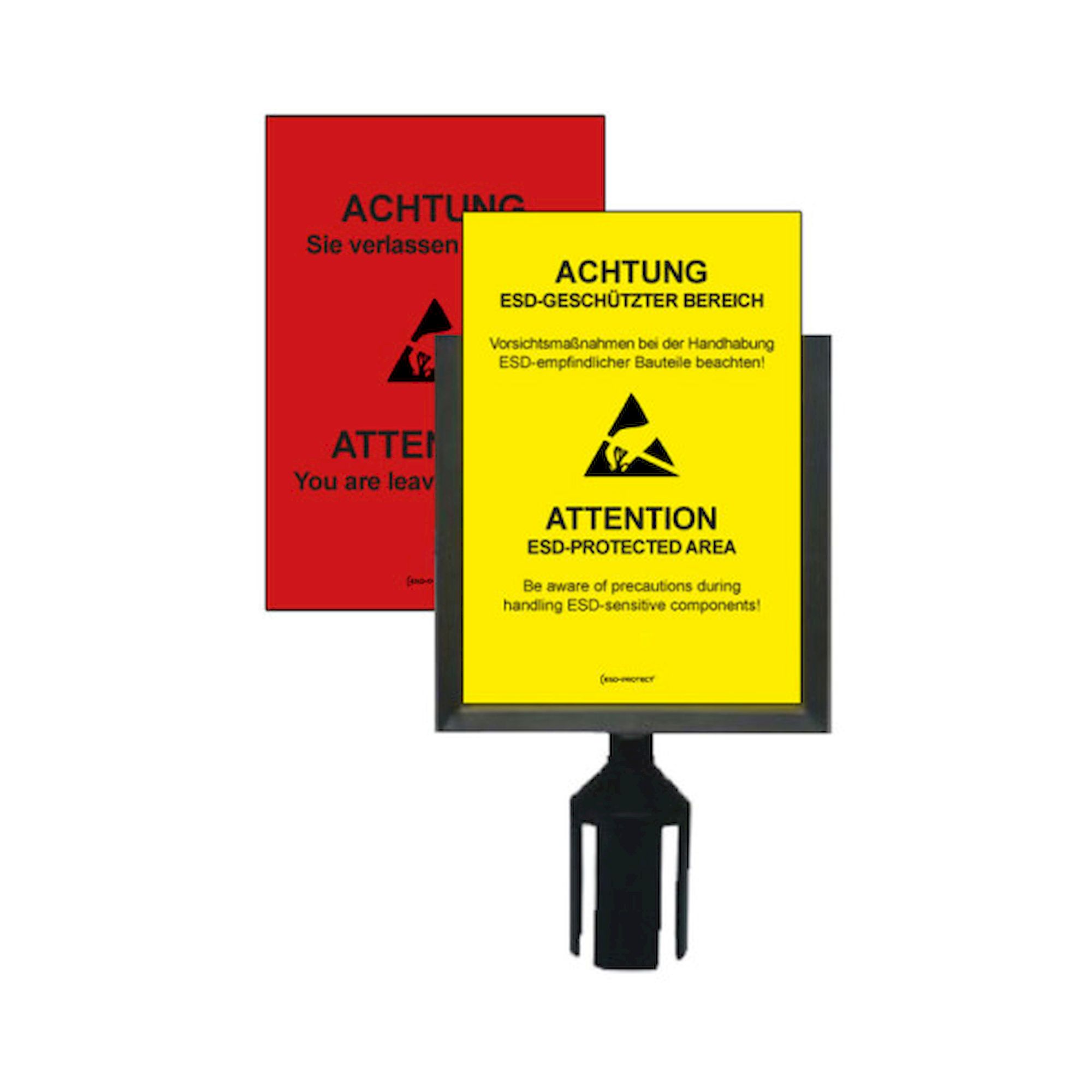 Schildhalter für EPA Absperrpfosten