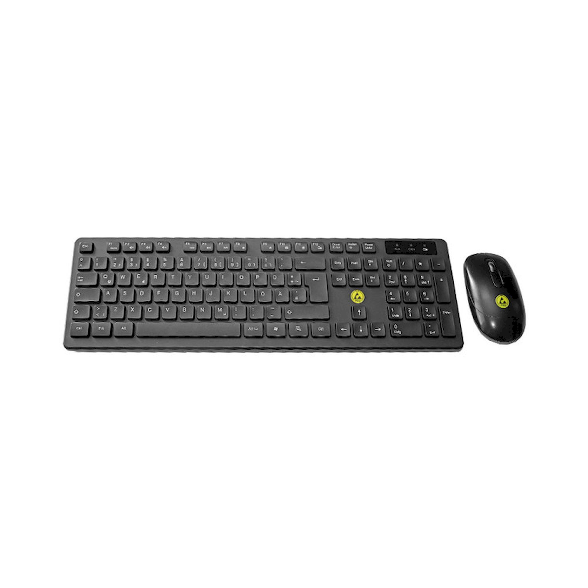 ESD-Computertastatur QWERTY (US) und Maus, kabellos