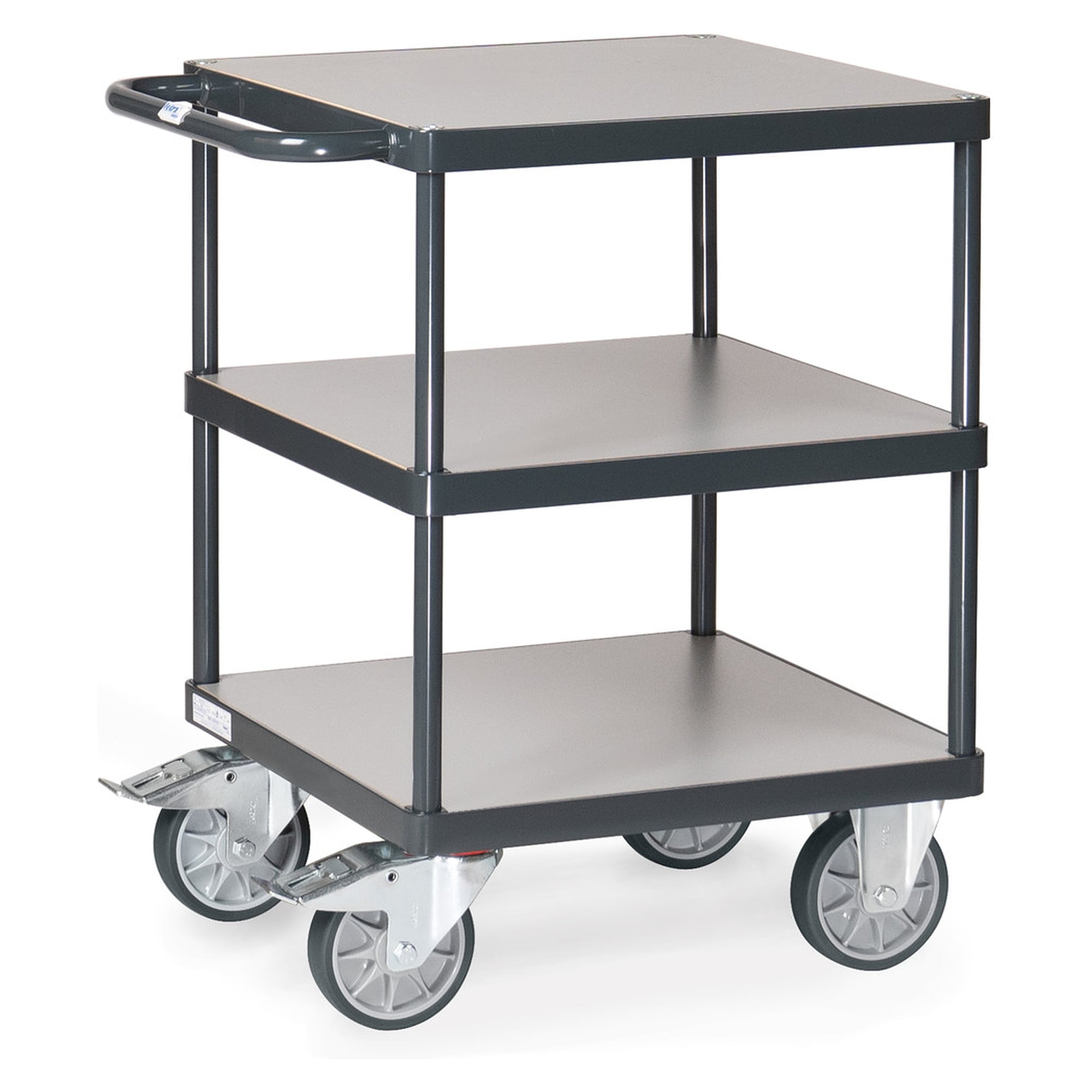 Tischwagen 500 kg, 3 Etagen, Ladefläche 600 x 600 mm - Fetra 2416-7016