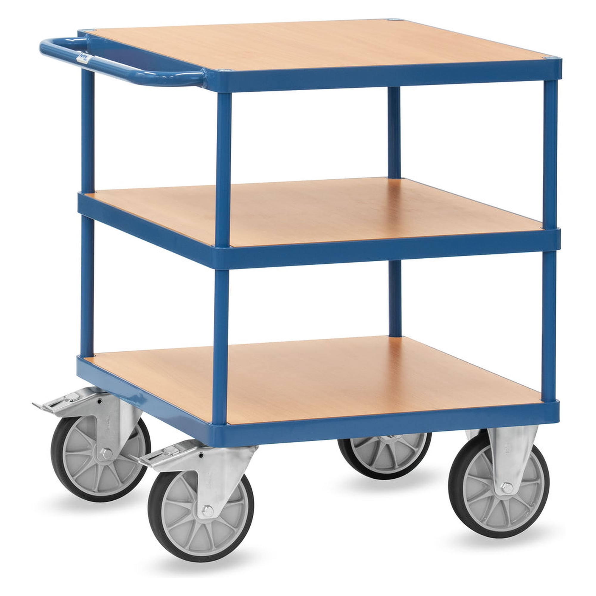 Tischwagen 600 kg, 3 Etagen, Ladefläche 700 x 700 mm - Fetra 2417