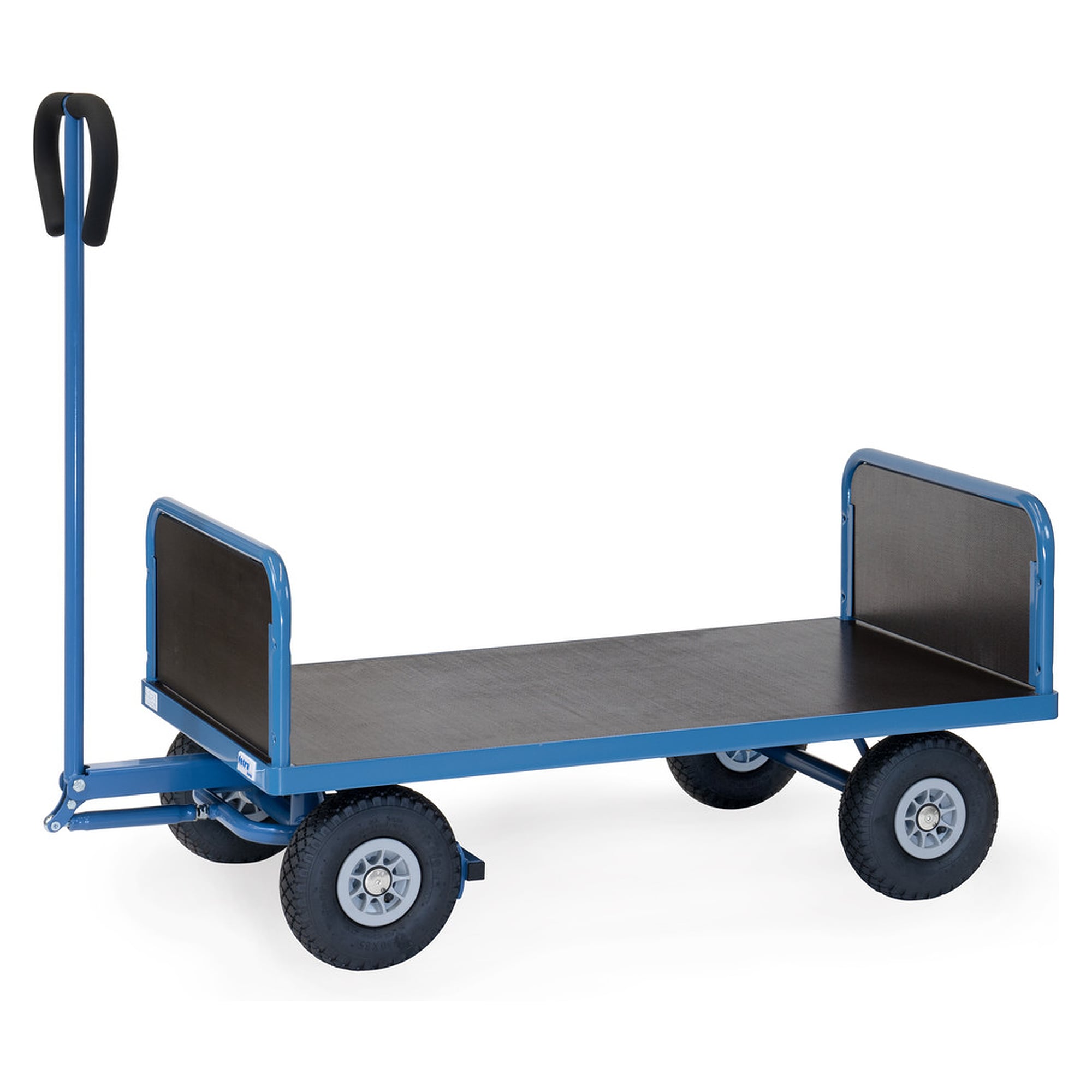 Hand Cart with Side Walls, Load Area 1200 x 700 mm, pneumatic wheels 260 mm - Fetra 4022L