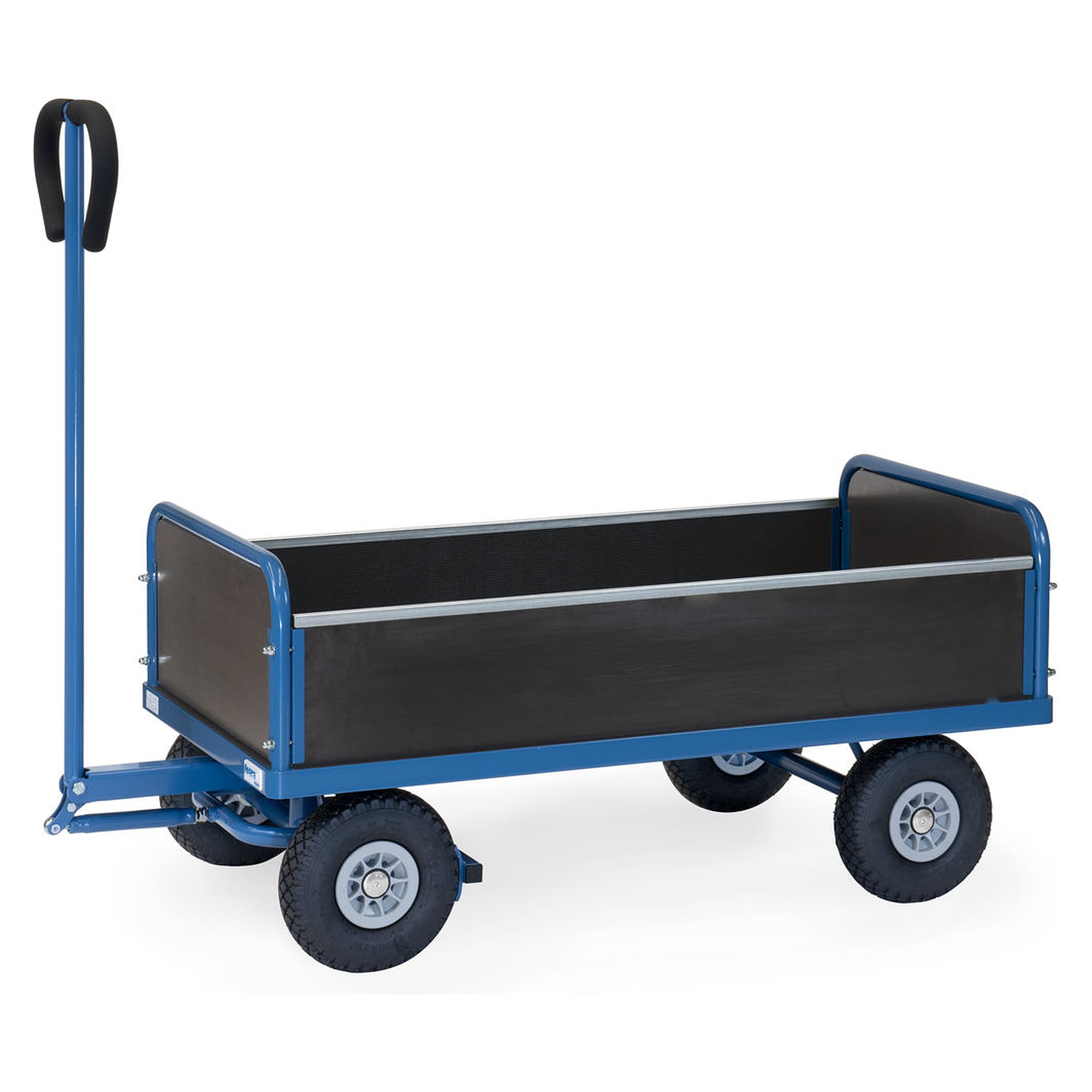 Hand Cart with Side Walls, Load Area 1200 x 650 mm, PU wheels 260 mm - Fetra 4052P