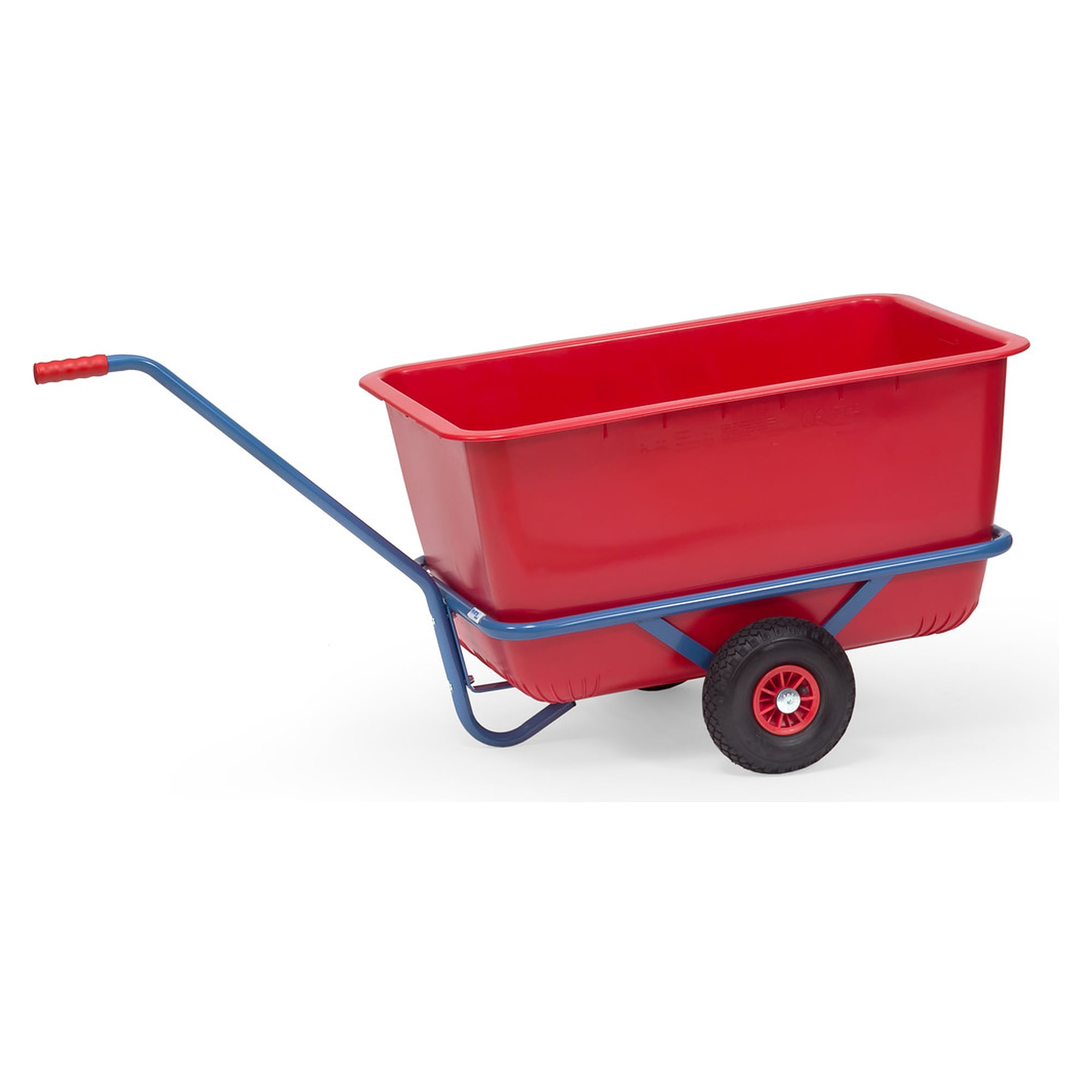 Hand Cart with Red Plastic Tub 200 Litre, pneumatic wheels 260 mm - Fetra 4102L
