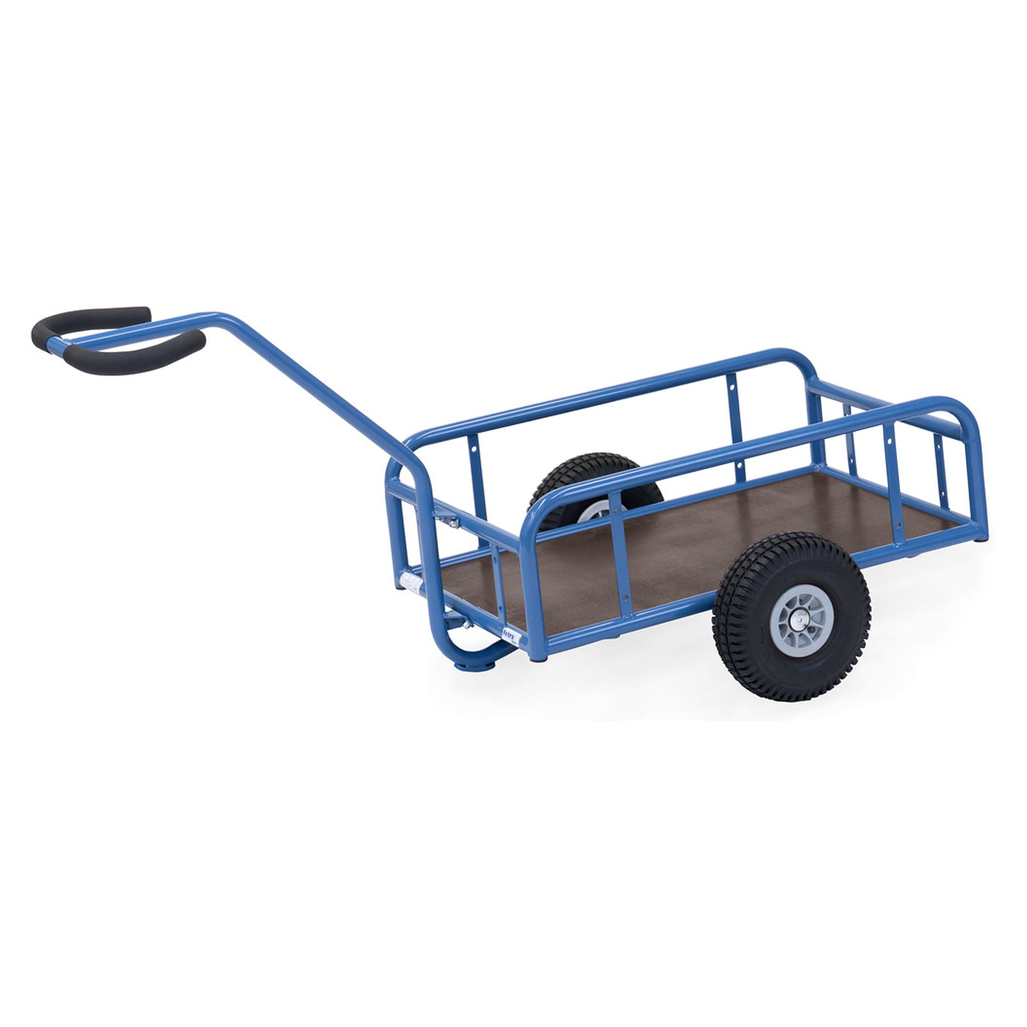 Hand Cart with Railing, Load Area 795 x 445 mm, pneumatic wheels 260 mm - Fetra 4103L