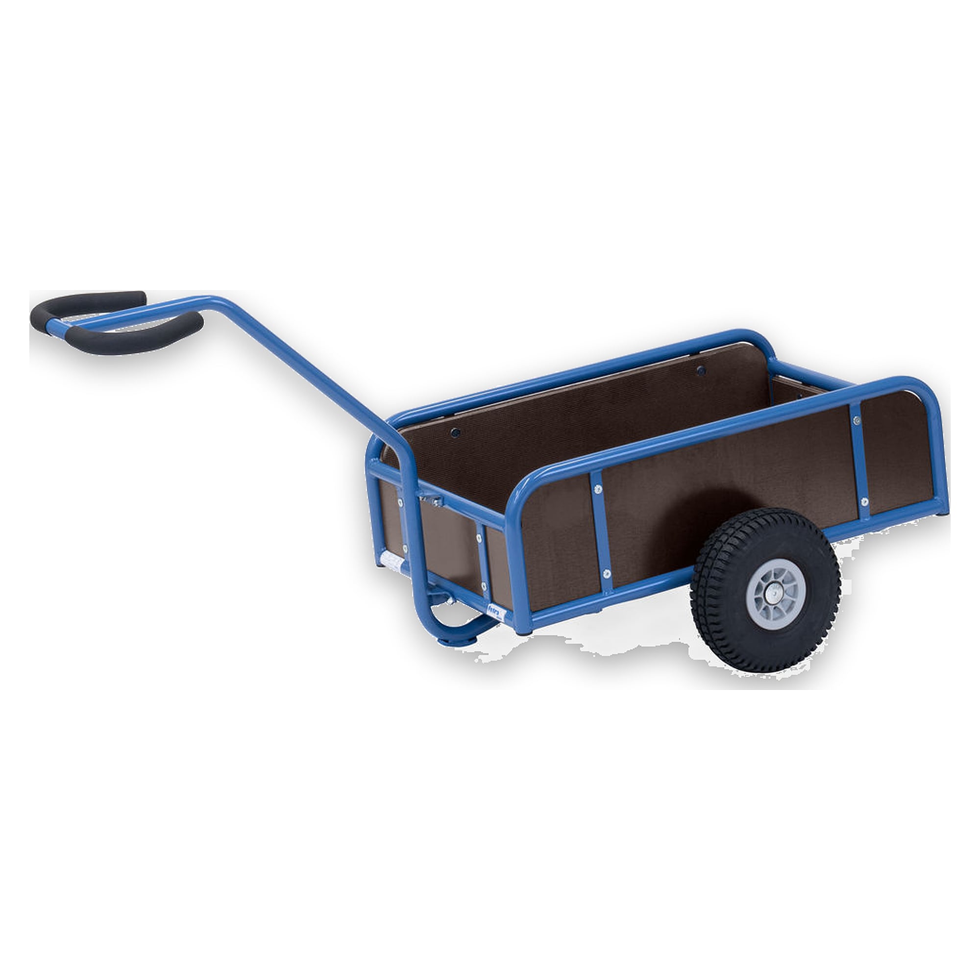 Handwagen mit Kasten 4107P - PU-Räder Ø260 mm, mit wasserfesten Sperrholzwänden 795 x 445 mm