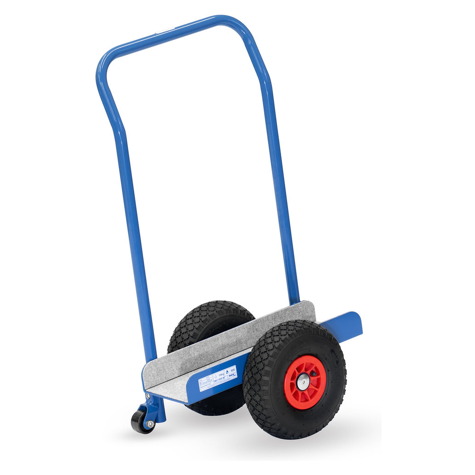 Rouleur à panneaux 4178 500 kg, en U avec dossier, poignée et galets d'appui, roues gonflables Ø260 mm - Fetra 4178