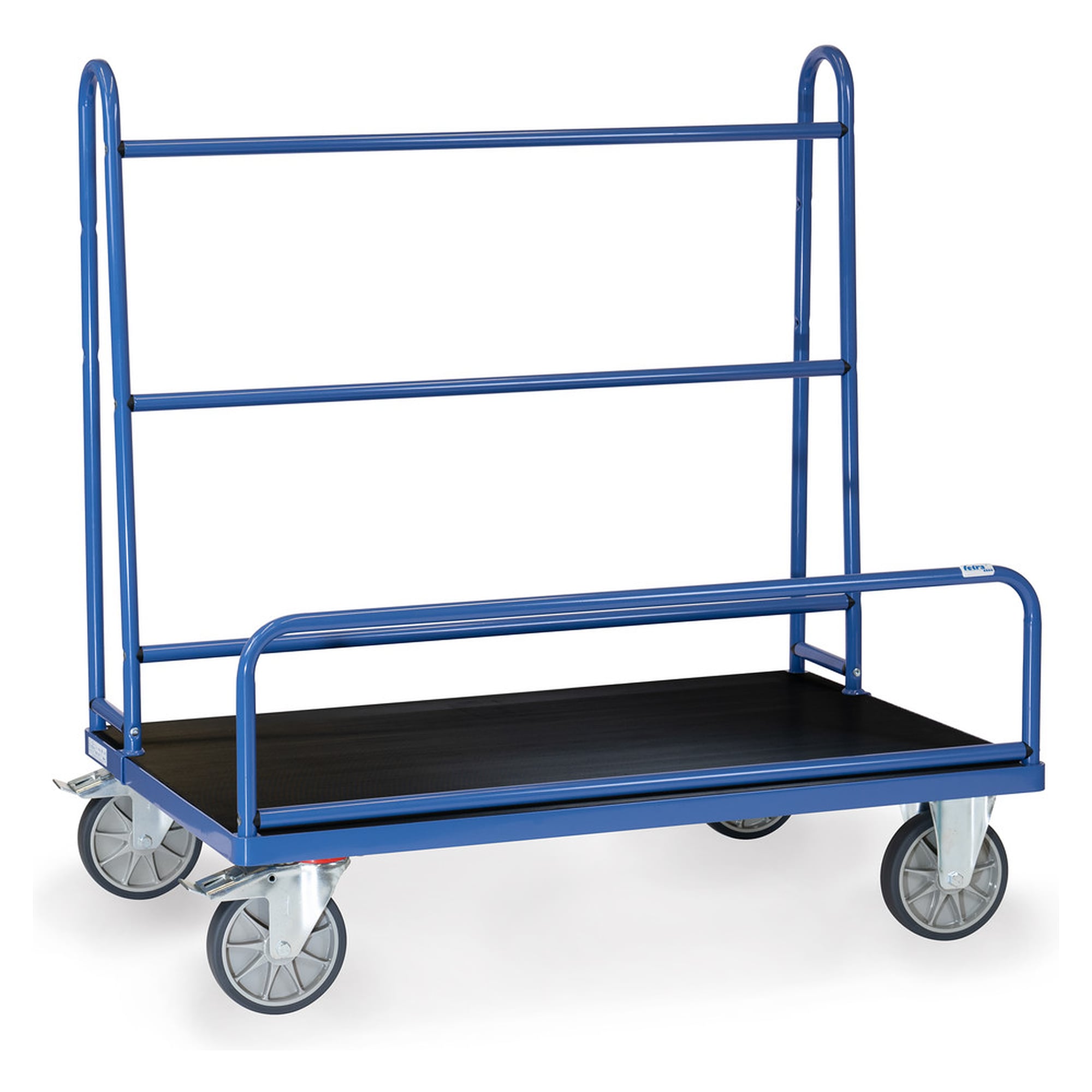 Plattenwagen 600 kg, Ladefläche 1270 x 535 mm, mit Rohrbügeln - Fetra 4433