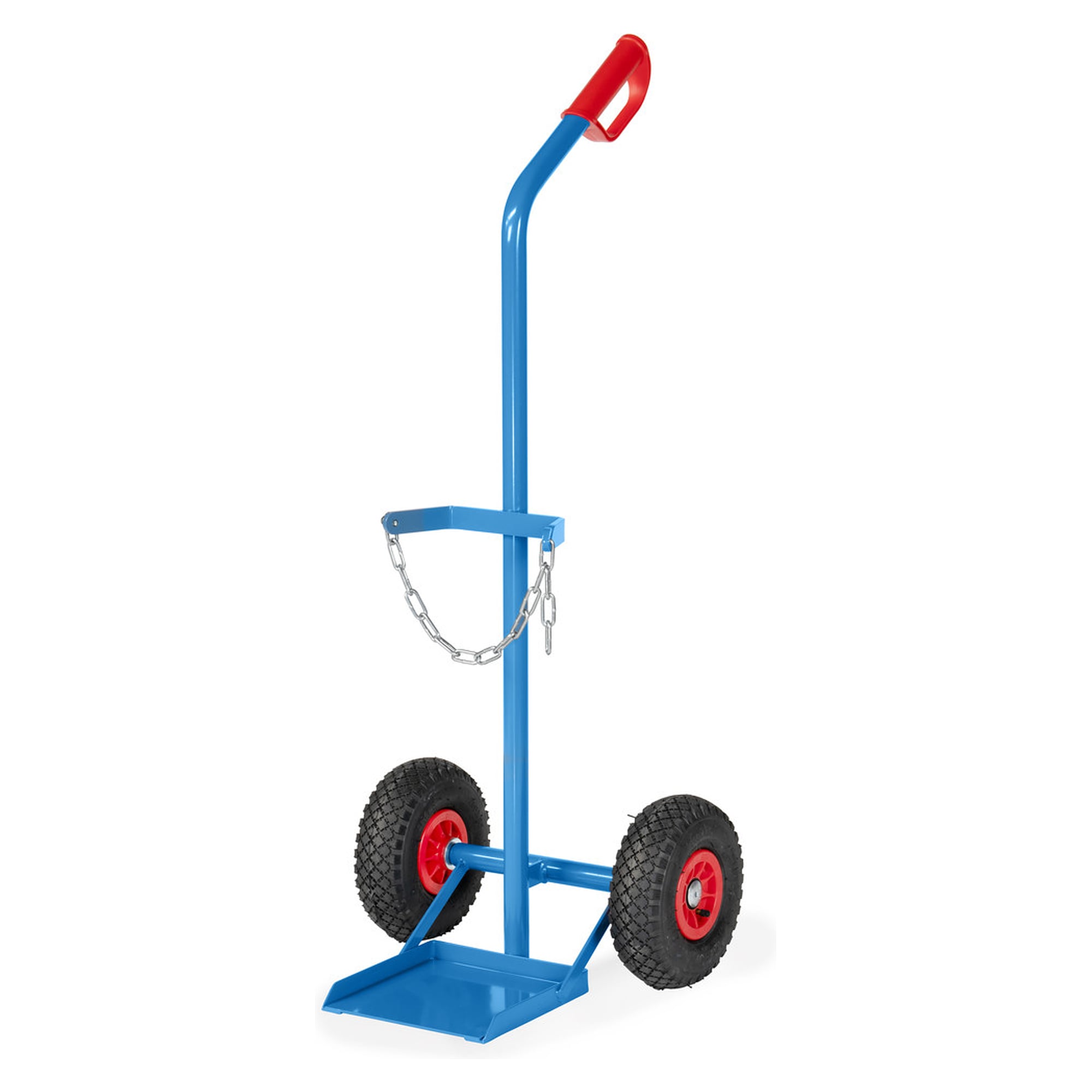 Diable porte-bouteilles 100 kg pour 1 bouteille de gaz Ø 229 mm, bandages pneumatiques 260 mm - Fetra 51229L
