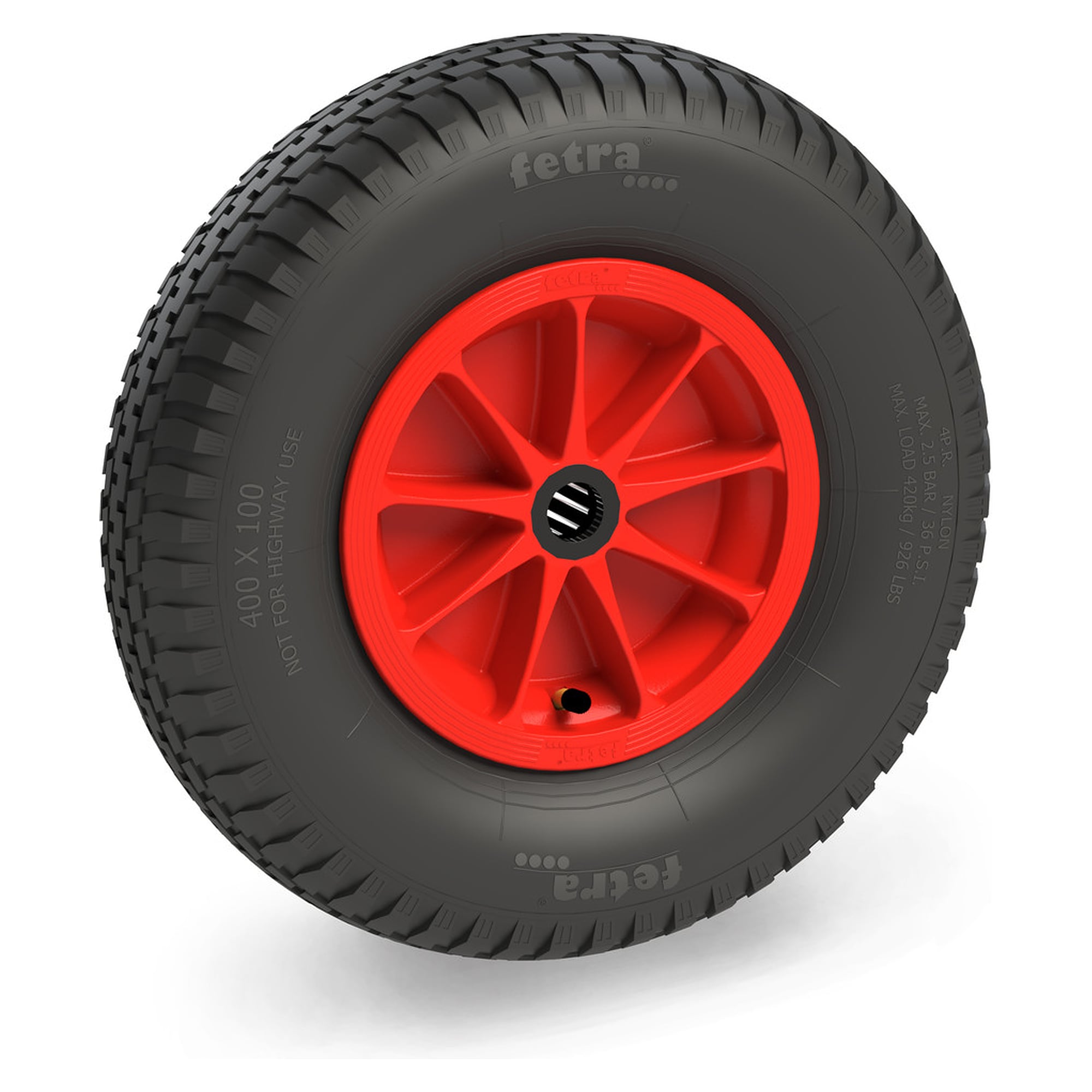 Pneumatic Wheel 400 x 100 mm block tread 4 PR - Fetra 72121R