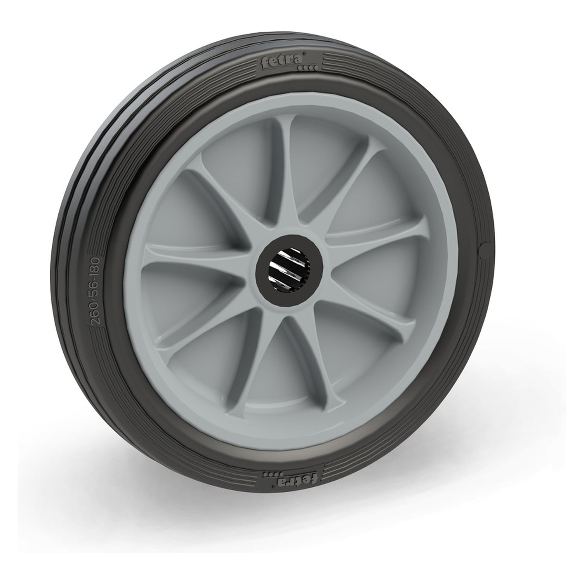 Solid Rubber Wheel 260 x 56 mm ribbed tread - Fetra 72217G
