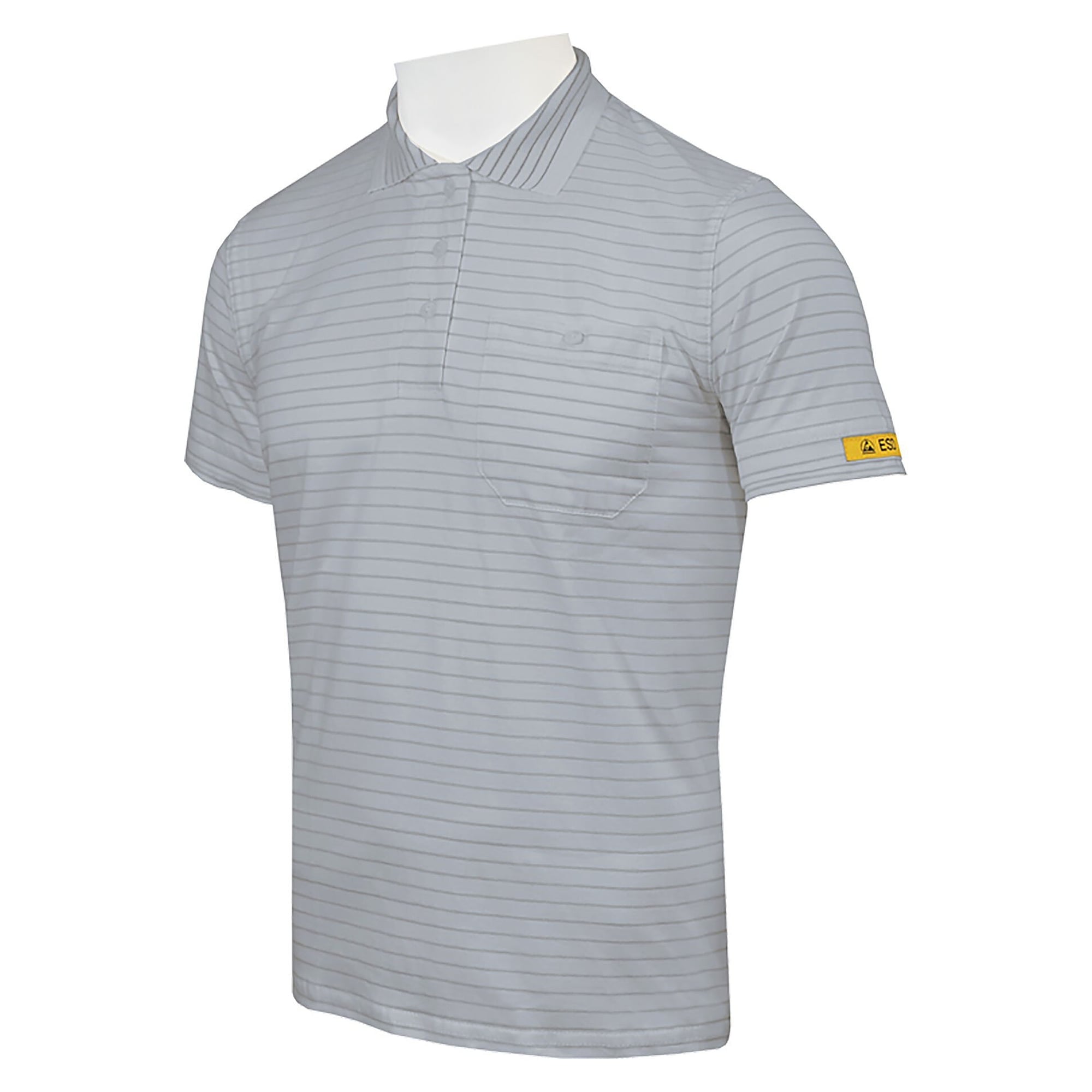 ESD-Damenpoloshirt Kurzarm CONDUCTEX Cotton Knit, tailliert, silbergrau - HB Schutzbekleidung 08011 86013 001 50