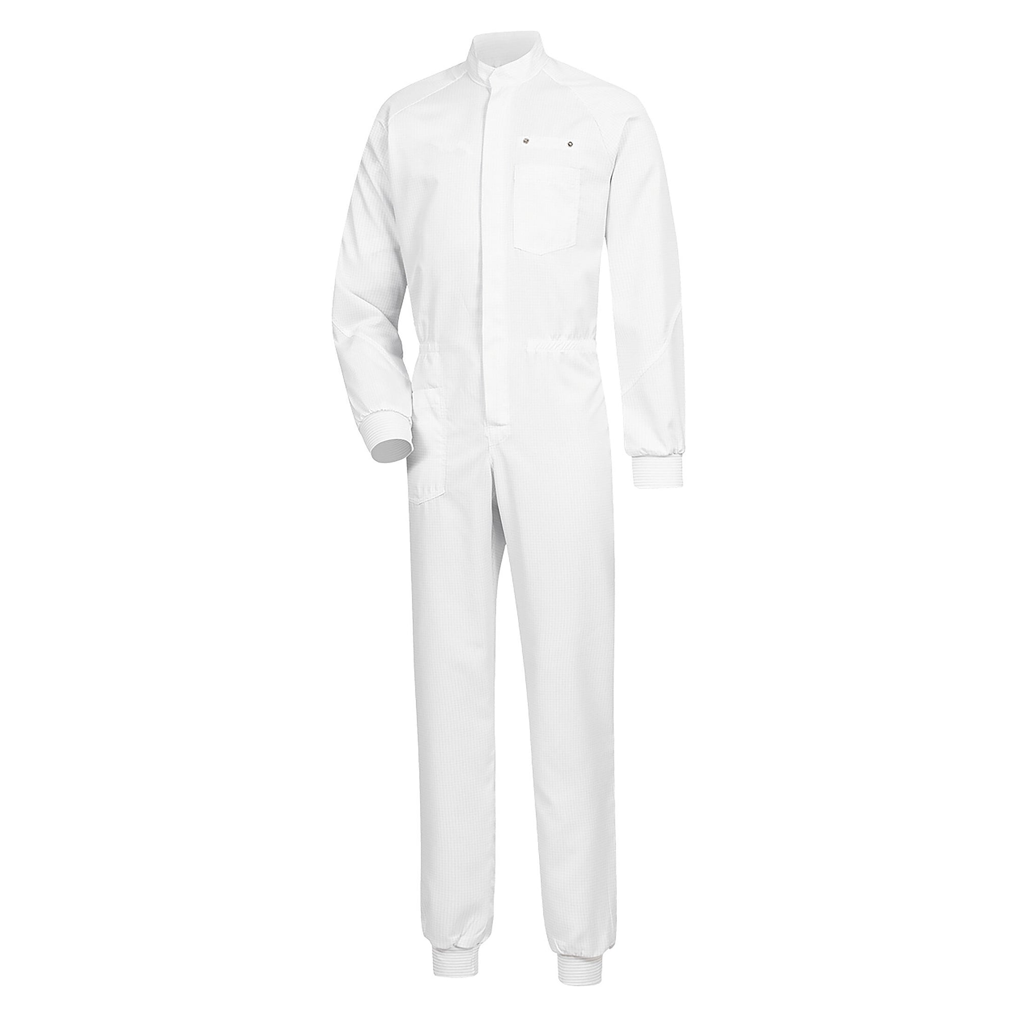 Combinaison ESD Comfort, poignets tricotés, zip 2 sens, salle propre, blanche - HB Schutzbekleidung 08020 38002 001 10