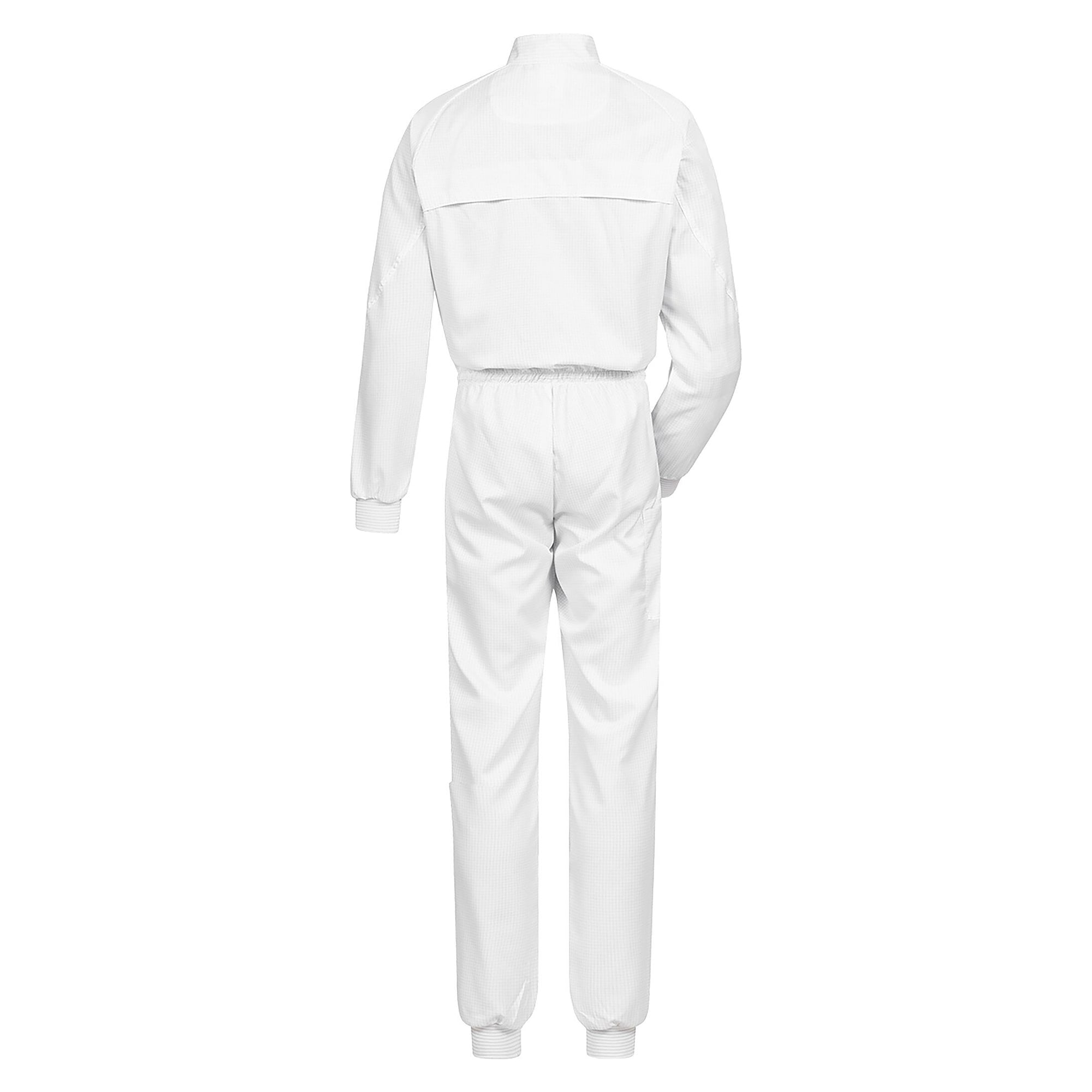 Combinaison ESD Comfort, poignets tricotés, zip 2 sens, salle propre, blanche - HB Schutzbekleidung 08020 38002 001 10