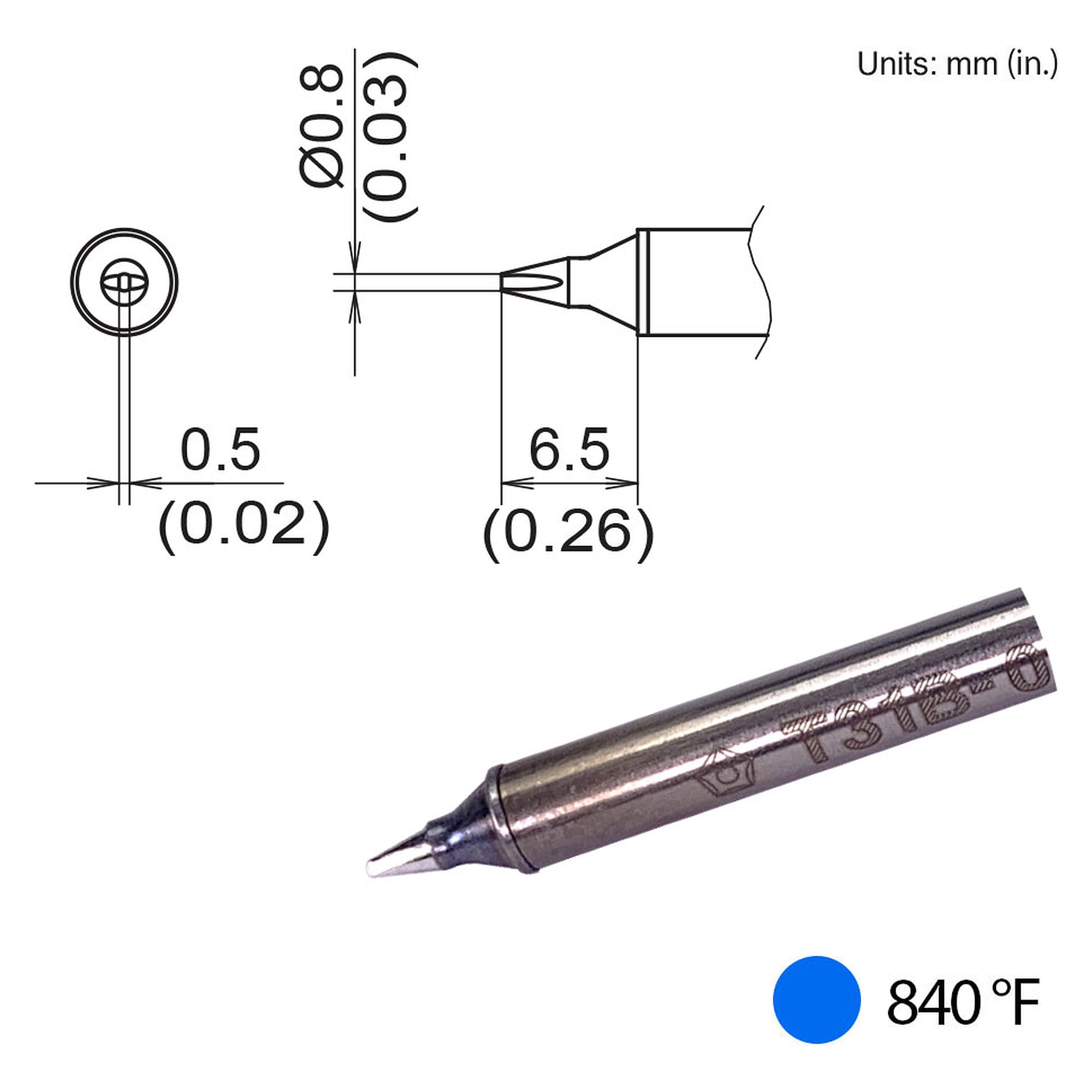 Panne à souder composite 0,8 mm - Hakko T31B-01D08