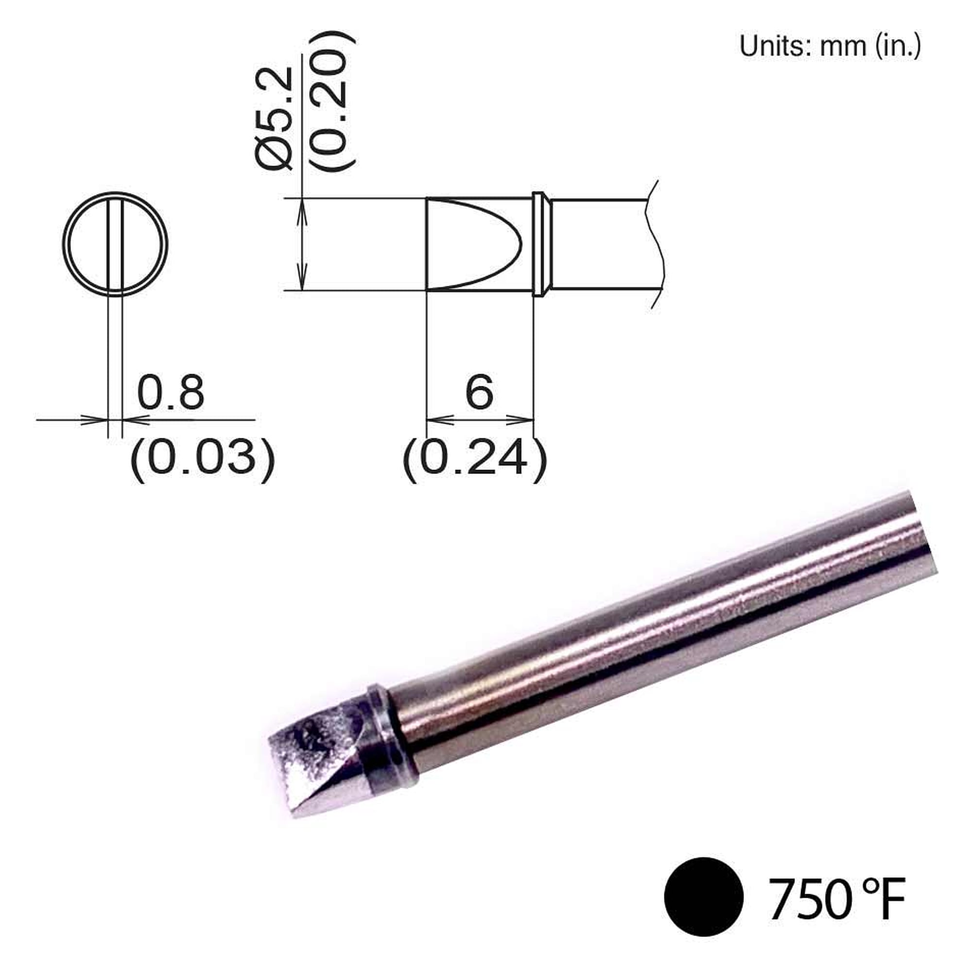 Composite Soldering Tip 5.2D 400°C - Hakko T31B-02D52