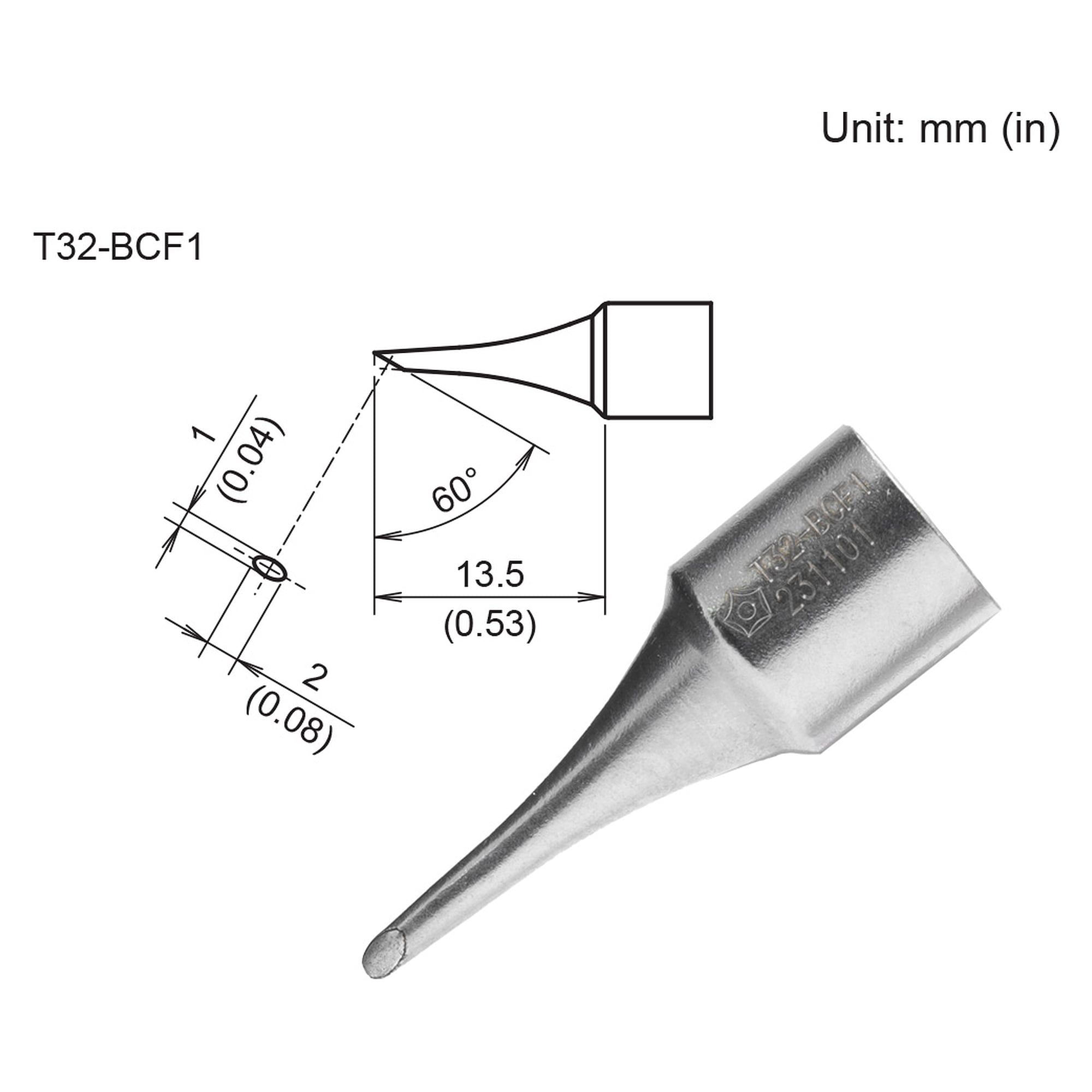 Soldering Tip 1BCF Format - Hakko T32-BCF1