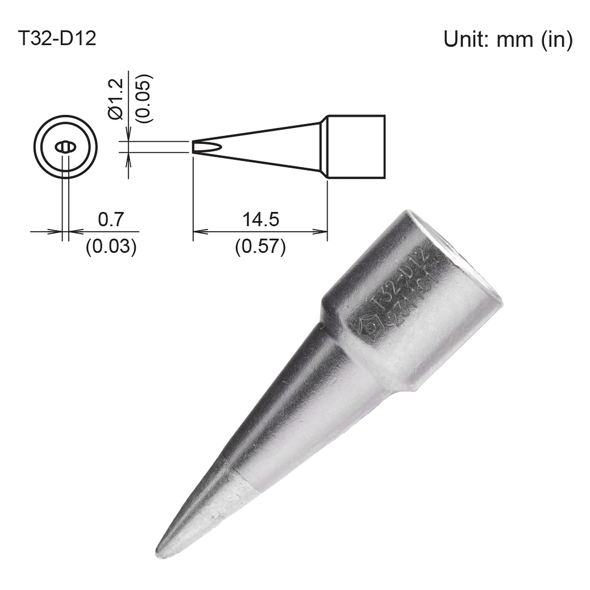 Lötspitze 1,2 mm Format D - Hakko T32-D12