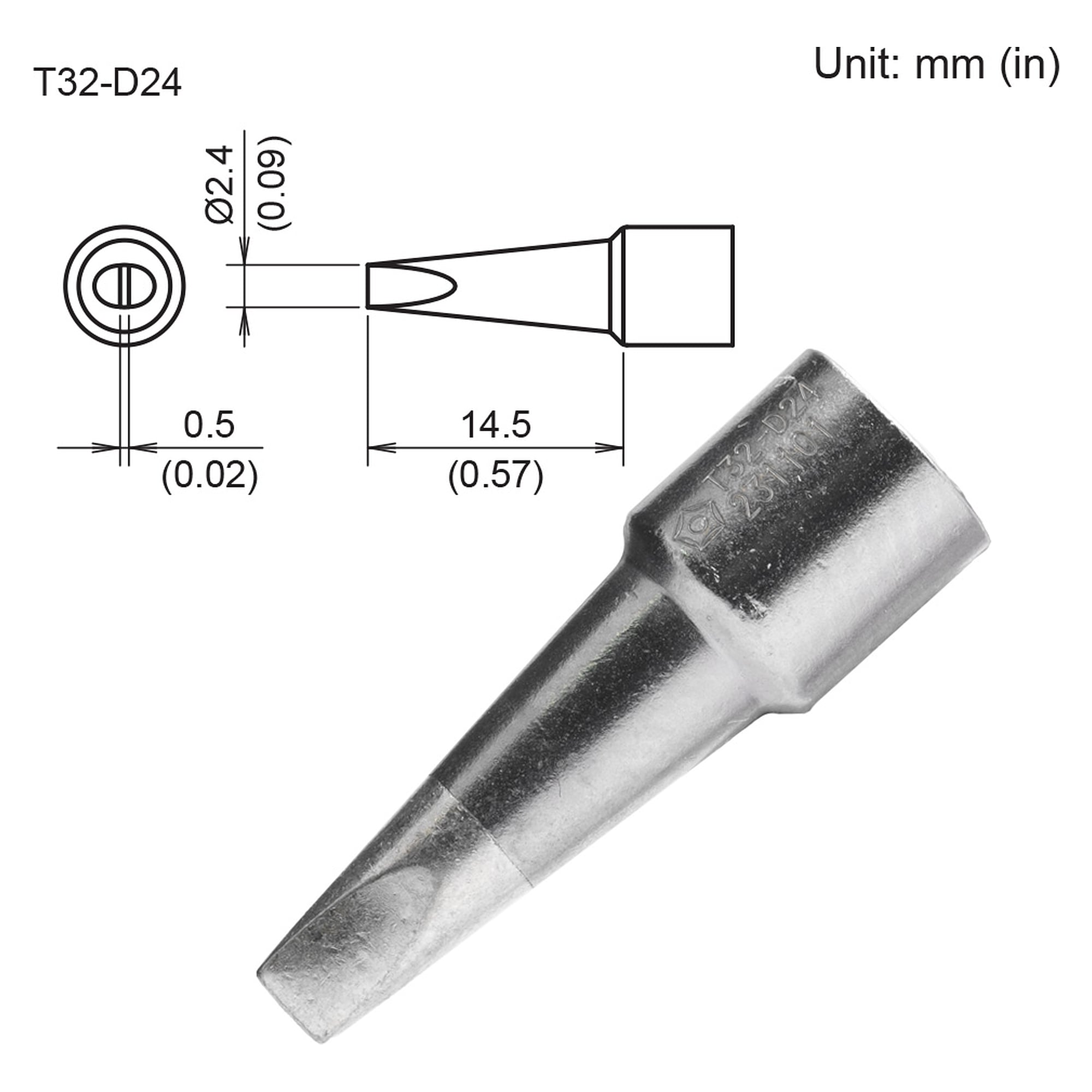 Lötspitze Meißelform 2,4 mm - Hakko T32-D24
