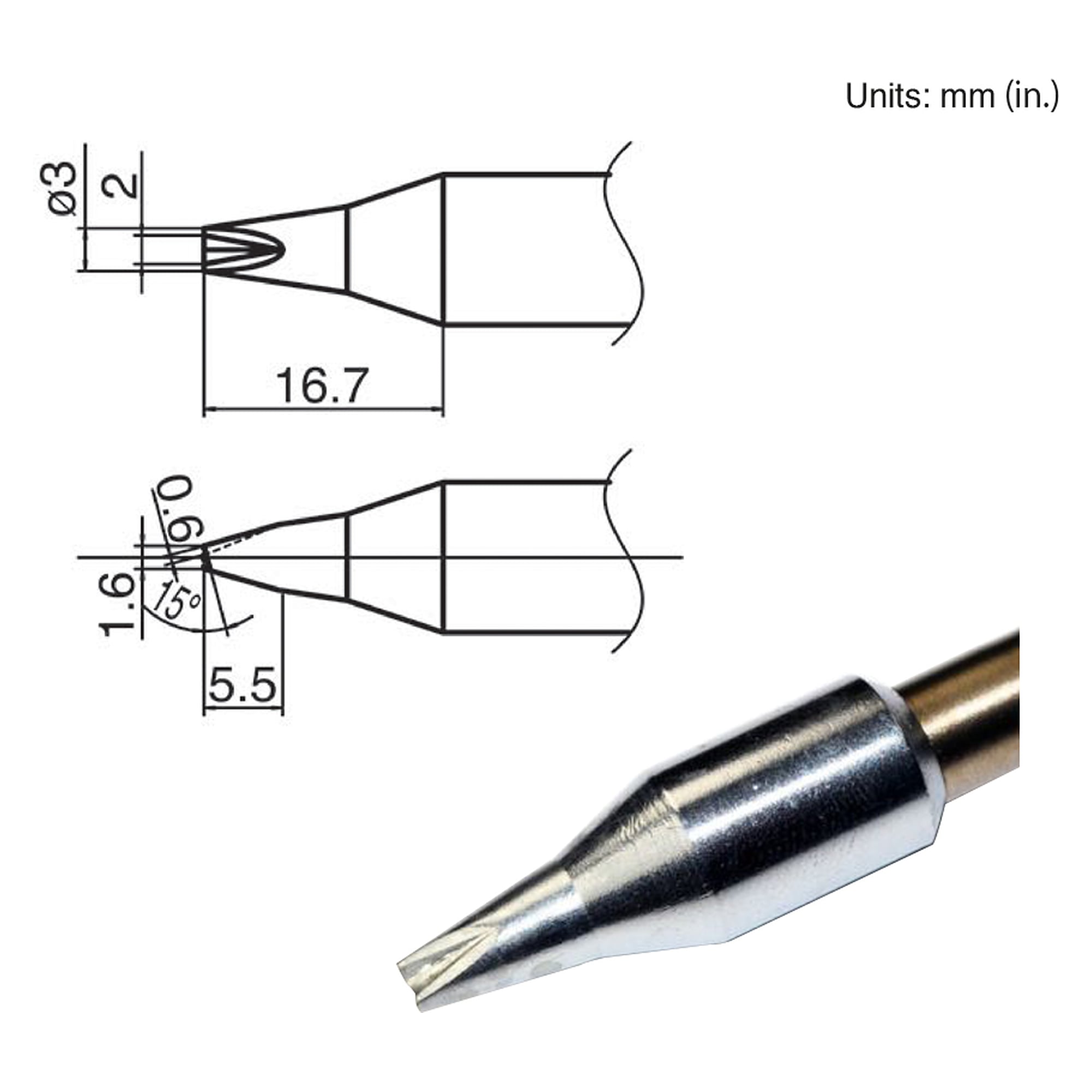 Panne à souder concave composite - Hakko T33-1610