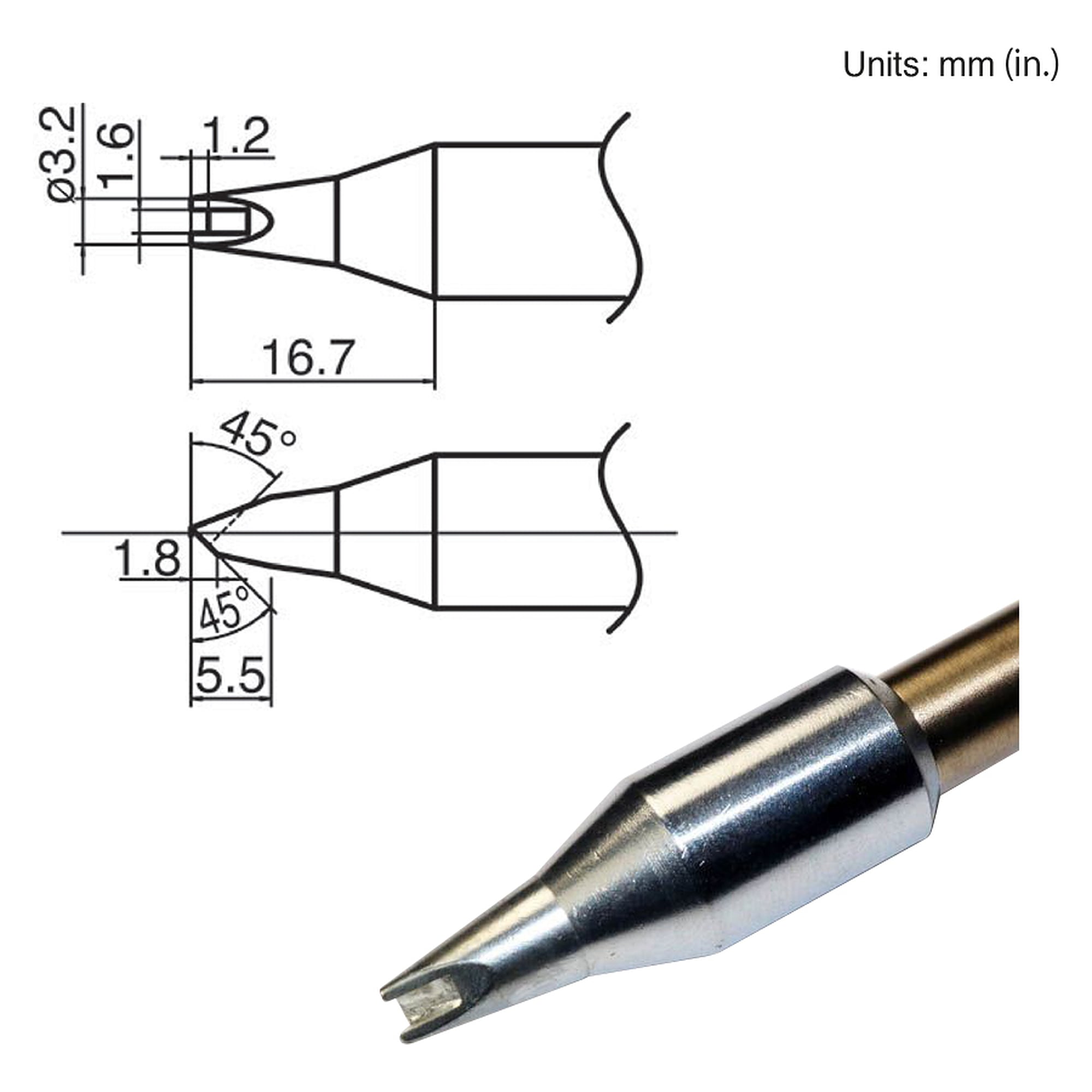 Panne à souder concave composite - Hakko T33-1611