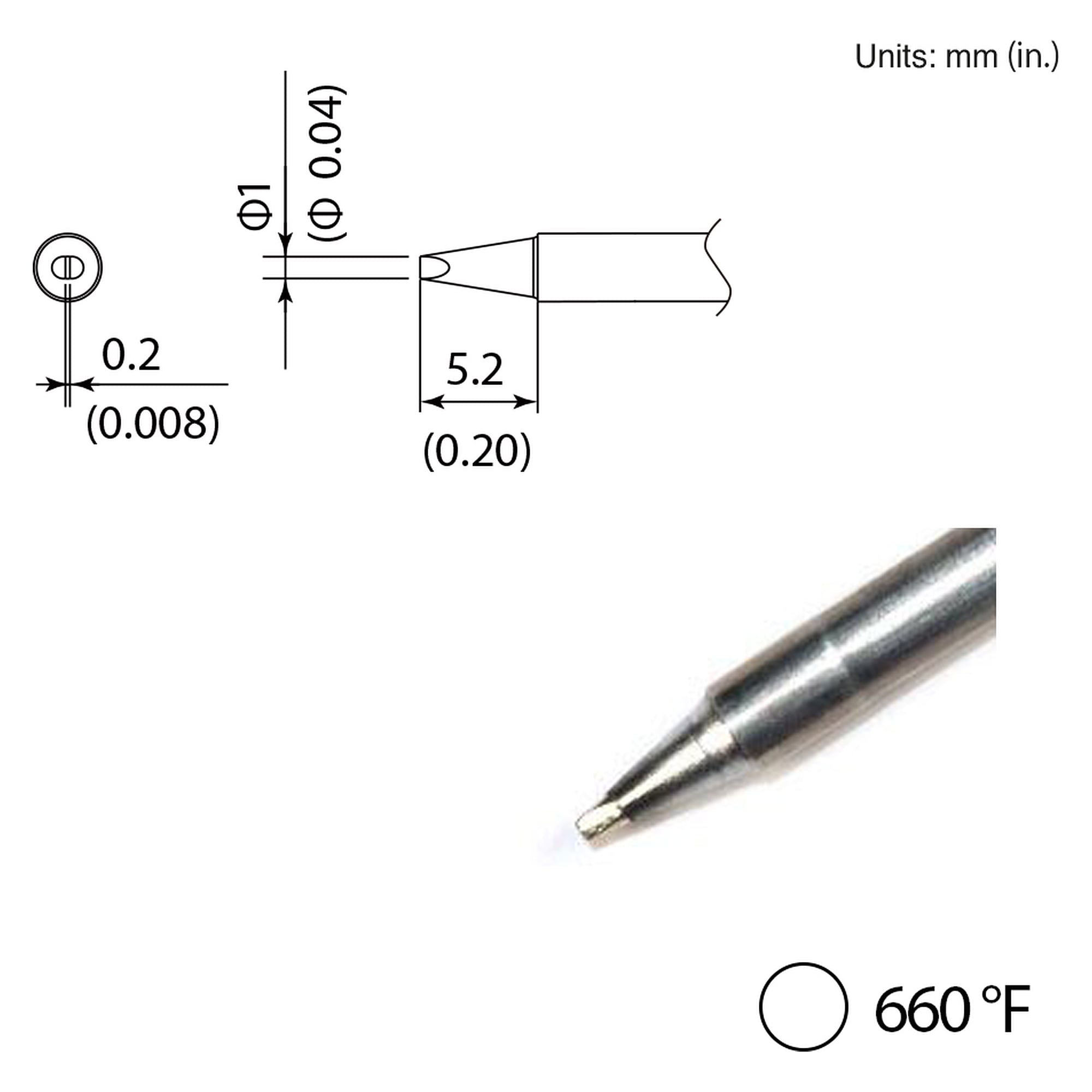 Verbund-Lötspitze 0,6 mm D-Format - Hakko T35-03D06