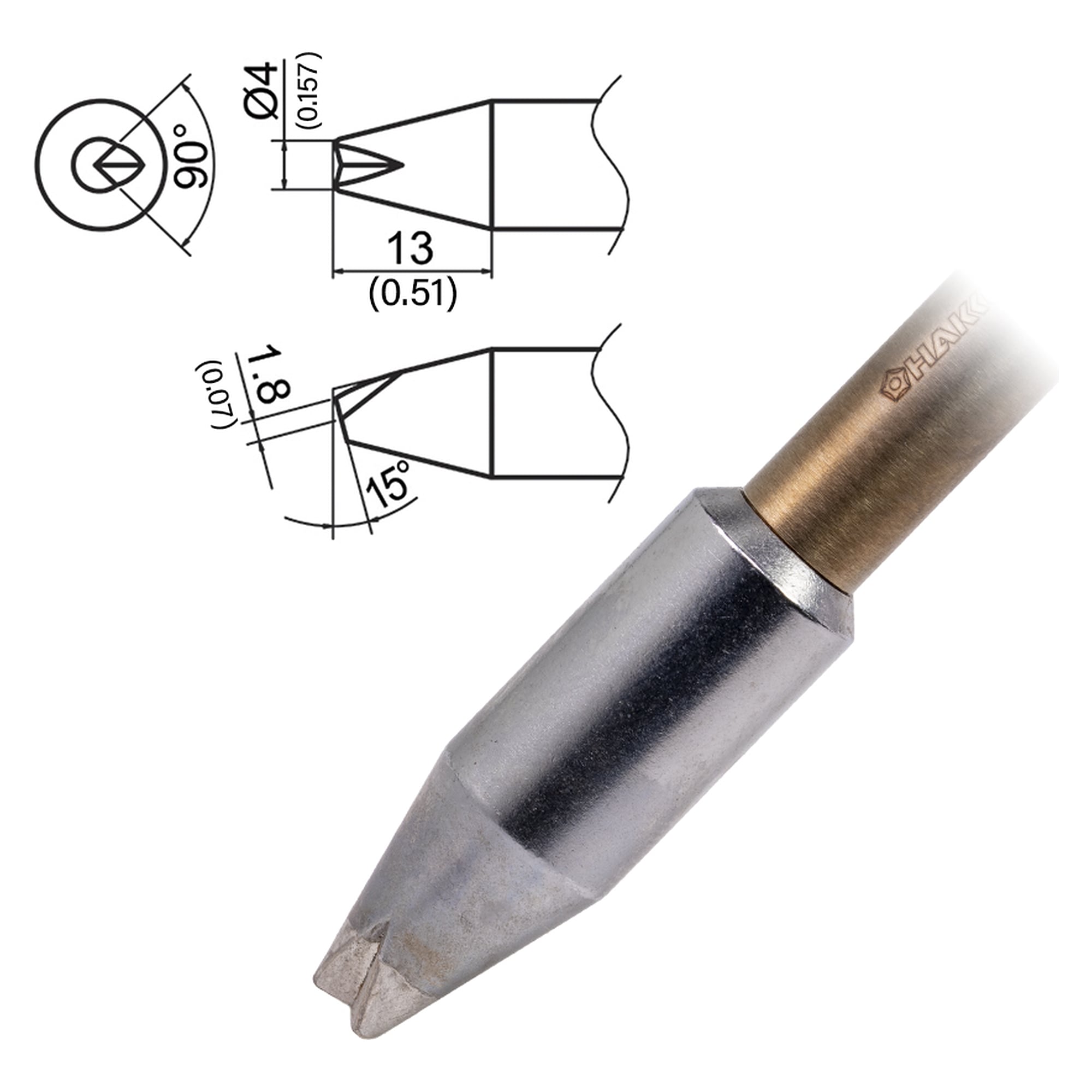 Aktive Lötspitze 4BCR V-Nut - Hakko T37-BCR4