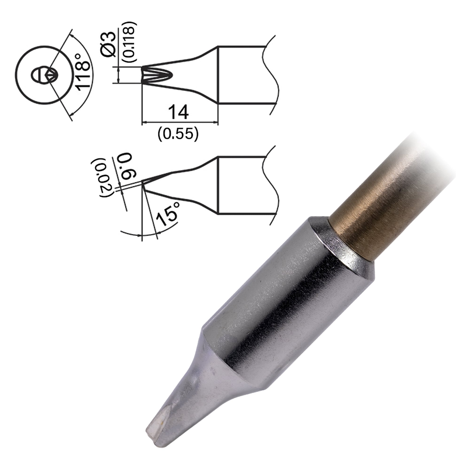 Aktive Lötspitze 3DR V-Nut - Hakko T37-DR3
