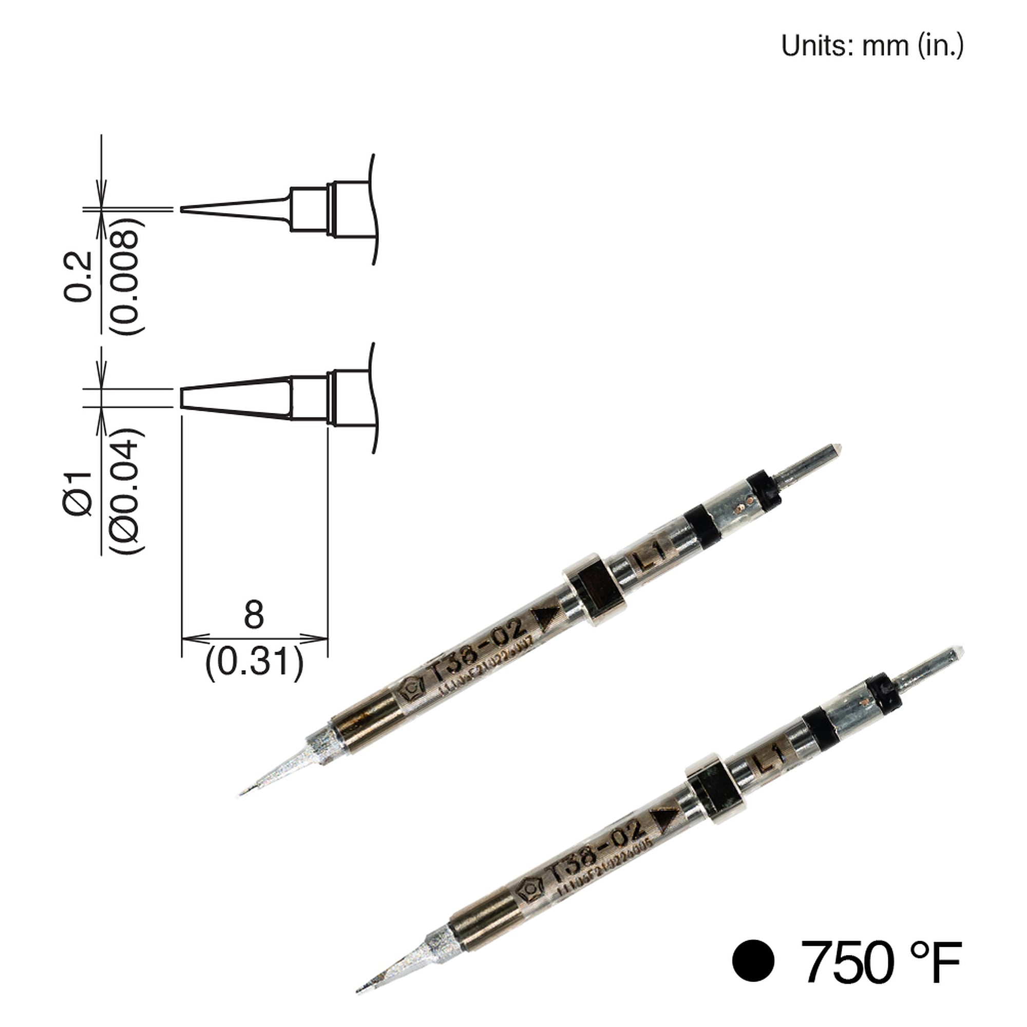 Composite-Lötspitze 1L 400°C - Hakko T38-02L1