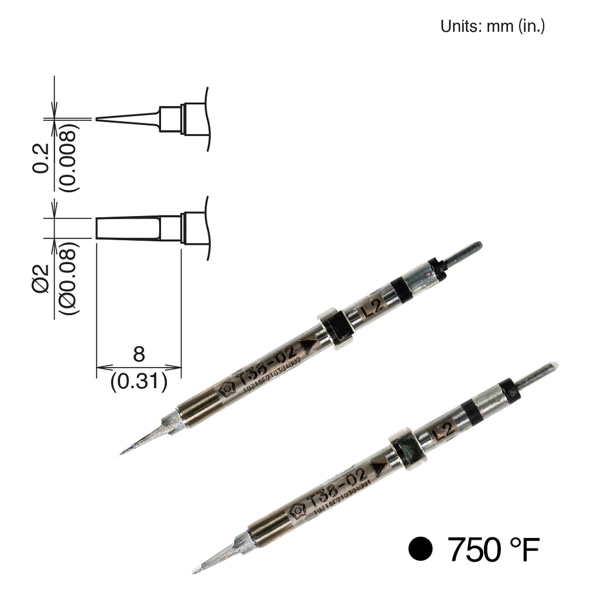 Composite-Lötspitze 2L 400°C - Hakko T38-02L2