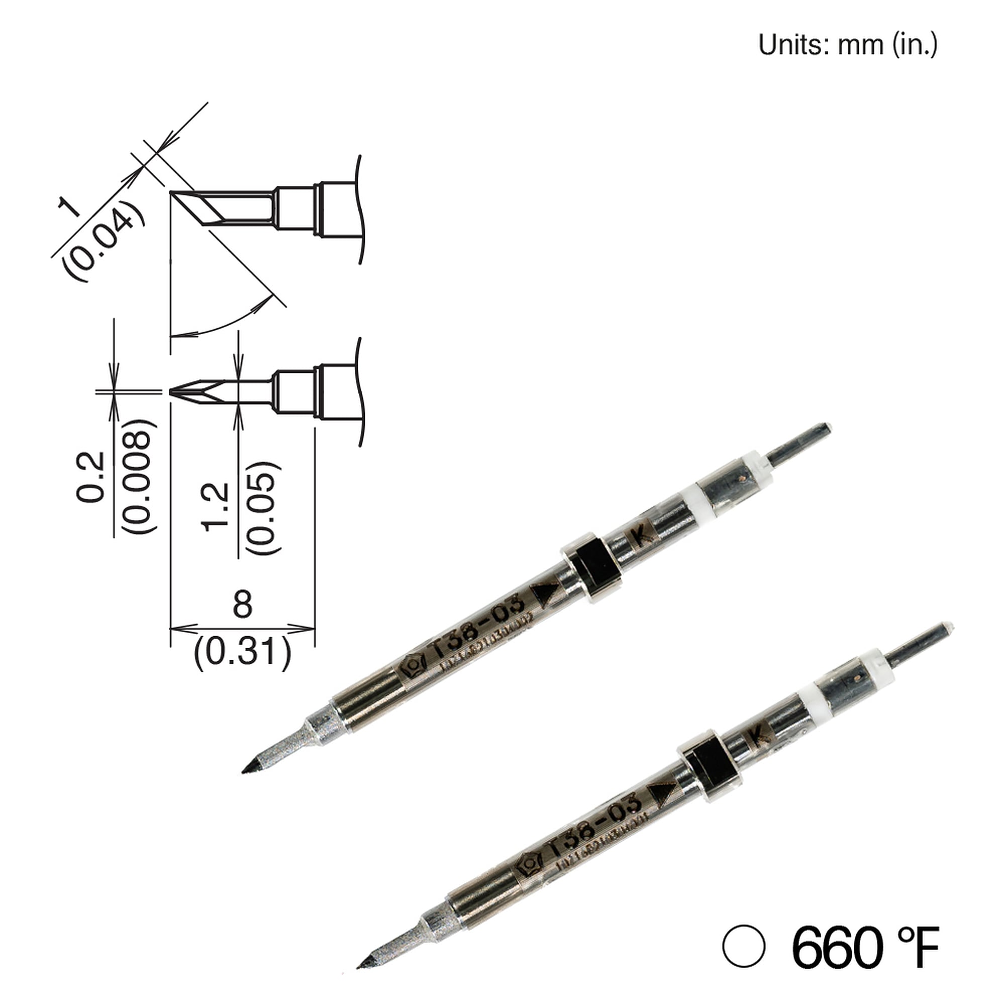 Verbundlötspitze K 350 °C – Hakko T38-03K