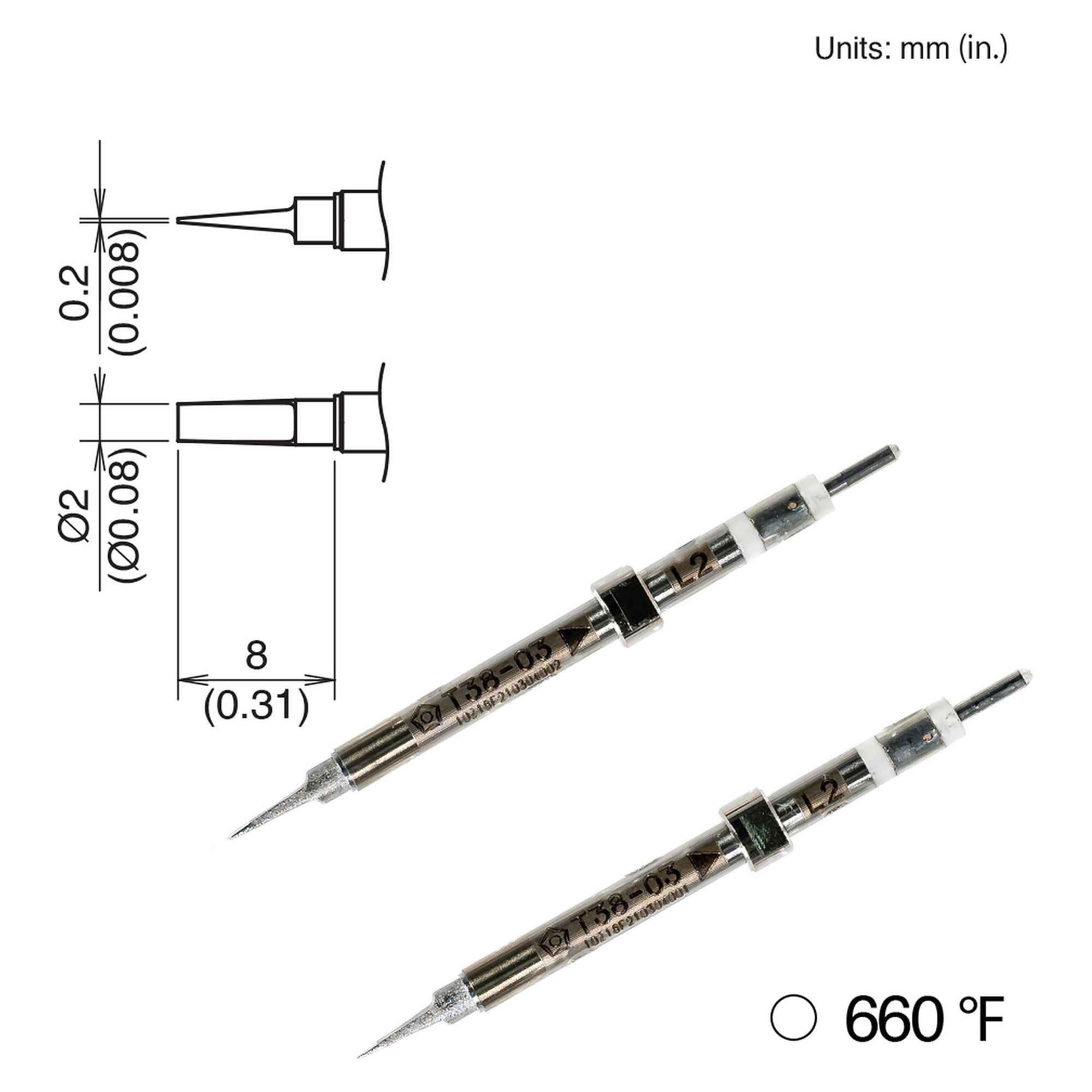 Komposit-Lötspitze 2L 350°C - Hakko T38-03L2