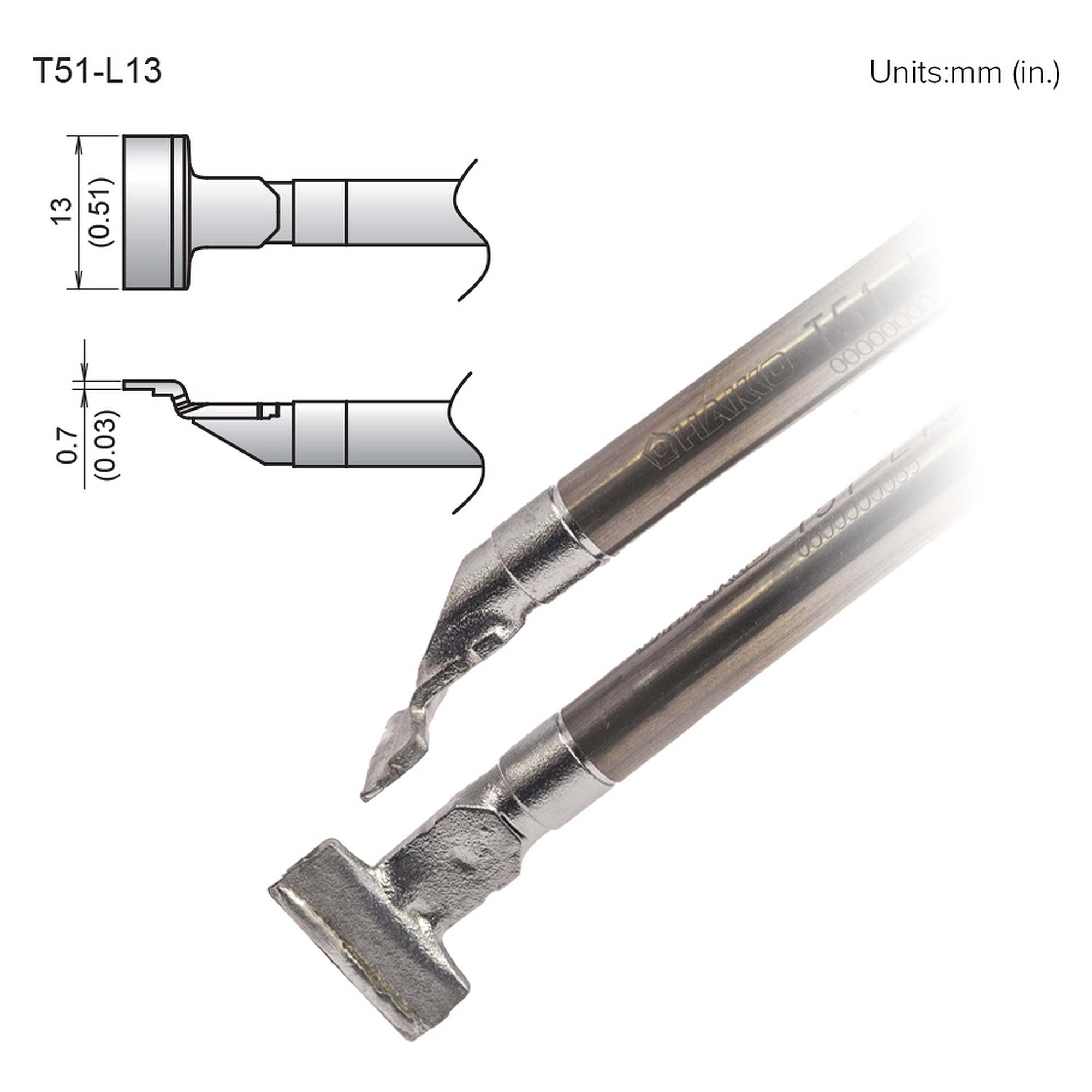 Aktive Lötspitze SOP 13L - Hakko T51-L13