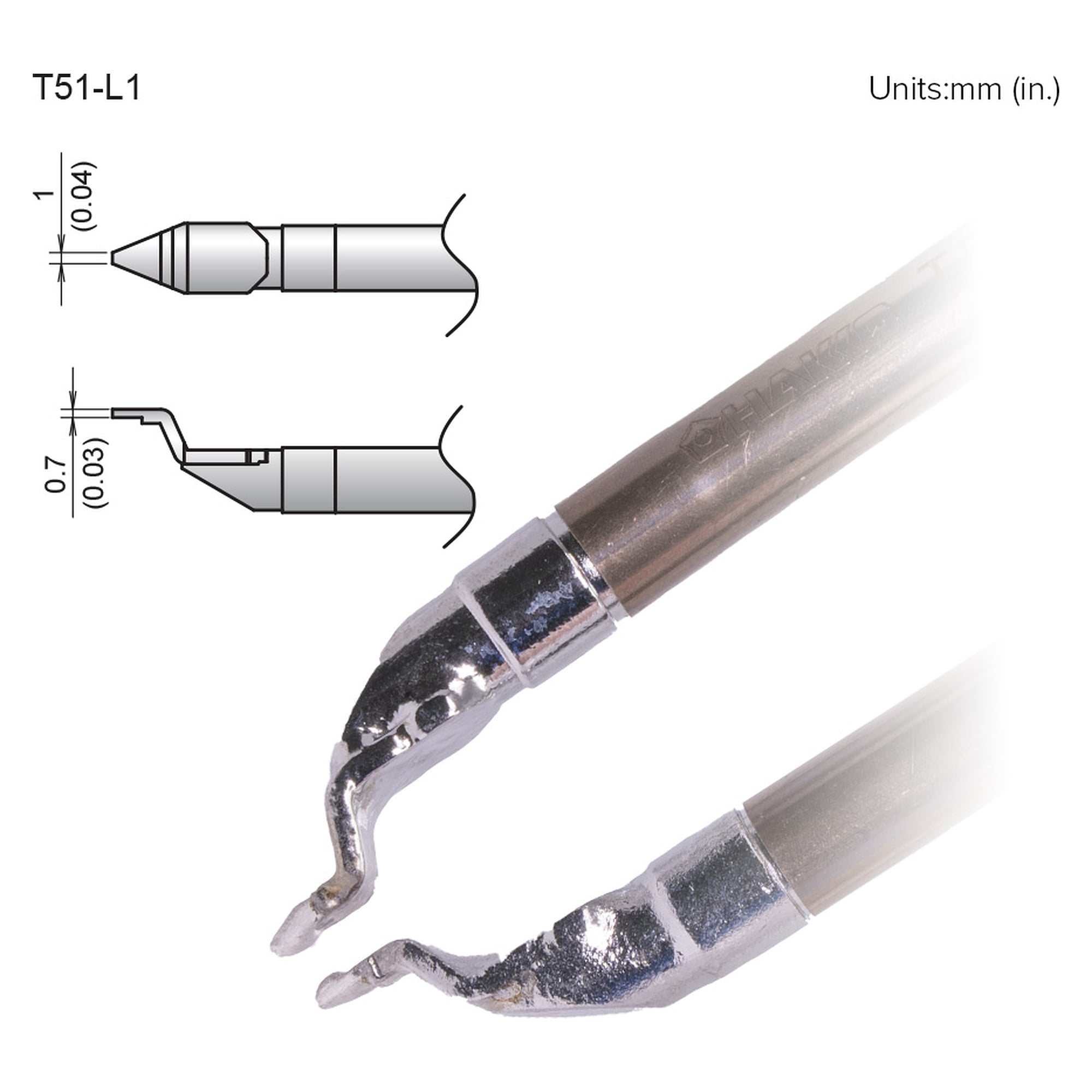 Aktive Lötspitze Chip 1L - Hakko T51-L1